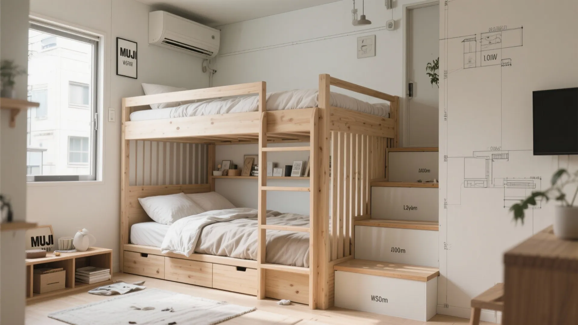 Tips 5: 二段ベッドは“低め＋横スリット”で視線を抜く（東京小戸型）