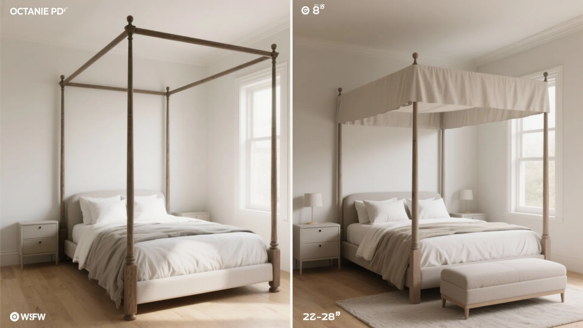 4) Low canopy proportions for low ceilings