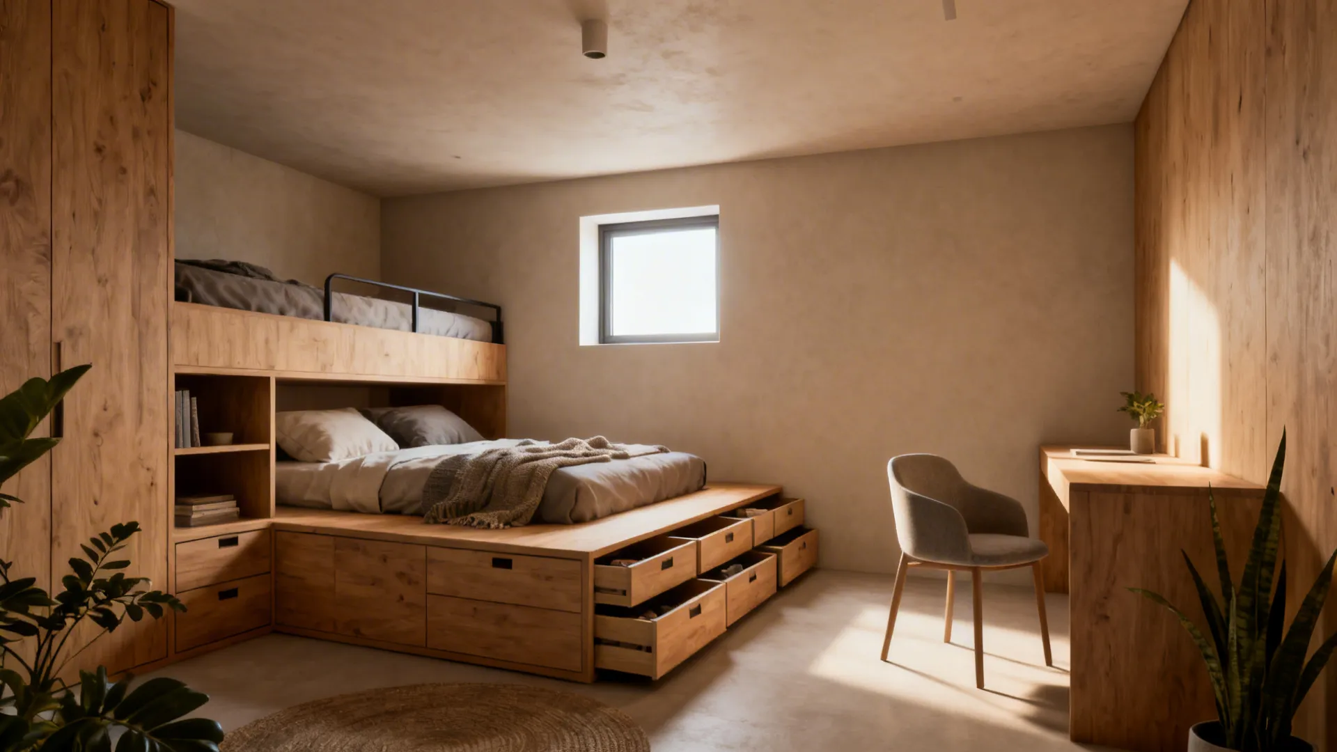 Space-Smart Low Ceiling Bunk Bed Ideas