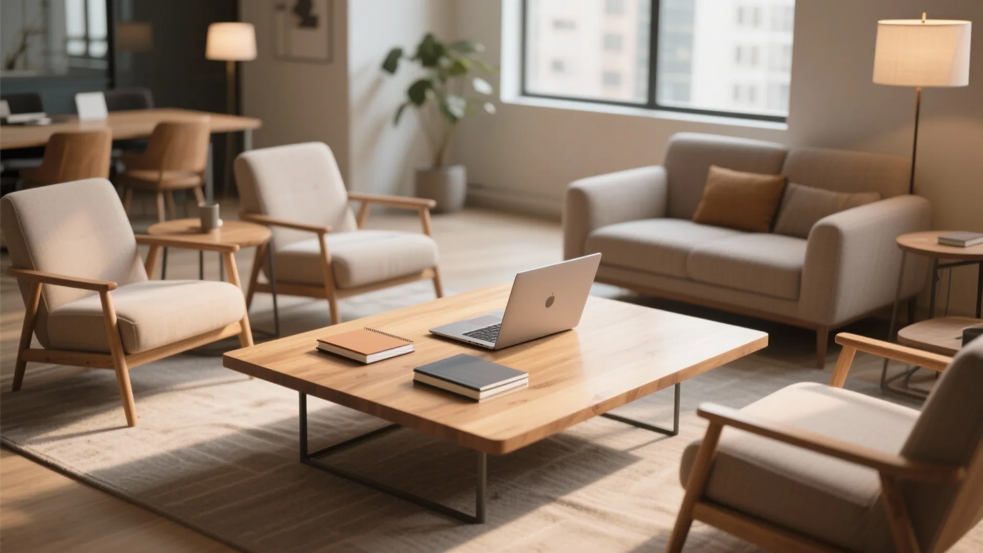 2. Low Coffee Tables as Work Surfaces