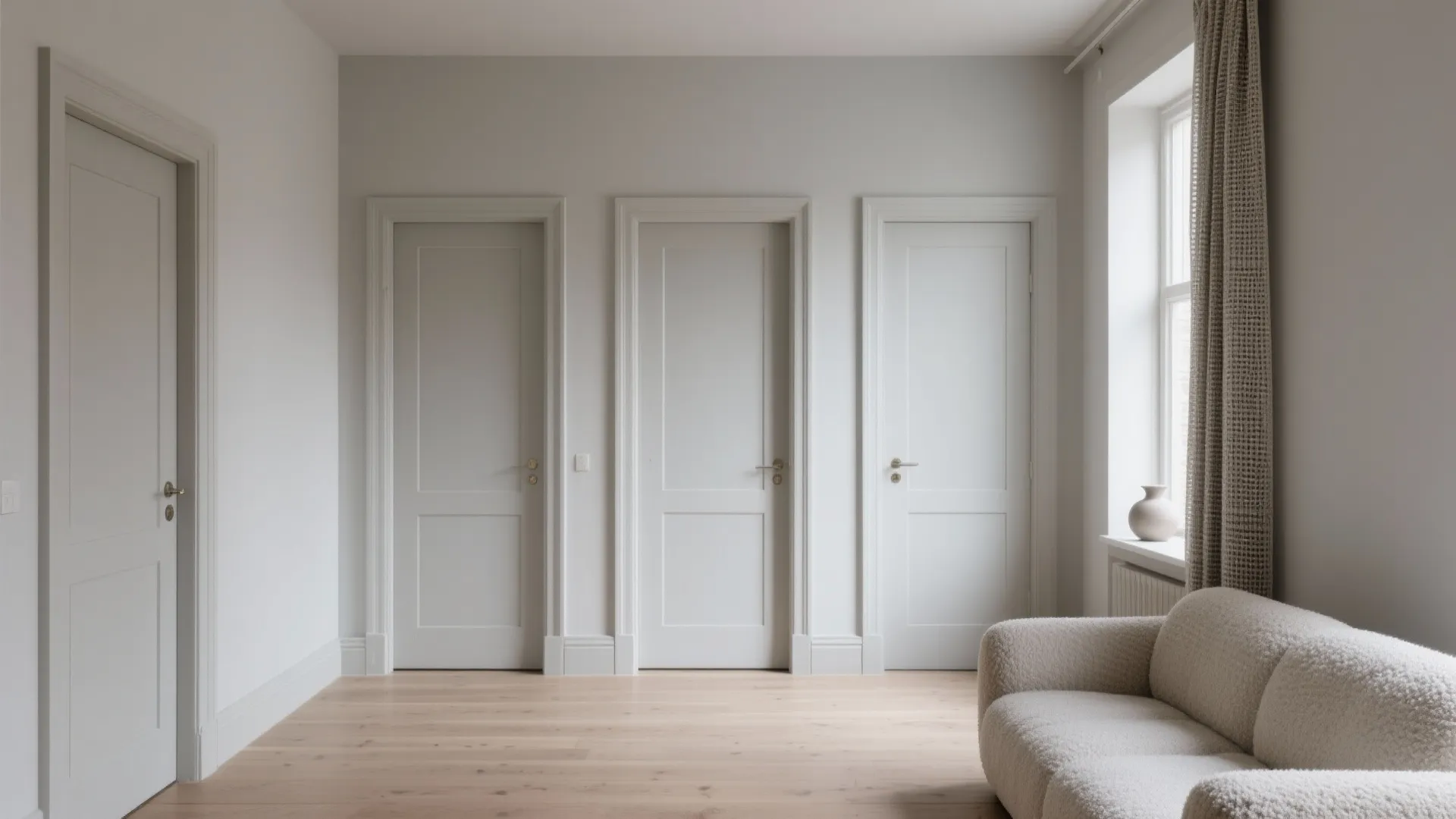 1) Low-contrast envelopes: walls, trim, and doors in one hush tone