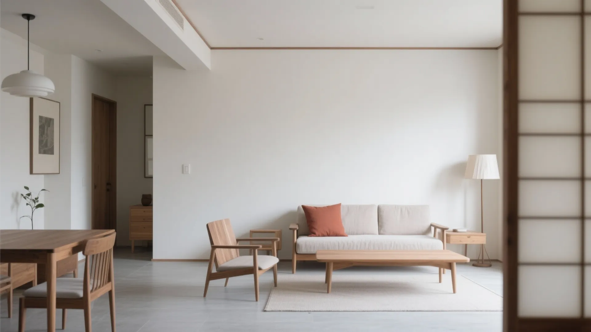 Tips 5: 色と素材は“低コントラスト＋一点だけ強調”（日式风格＋东京小户型）