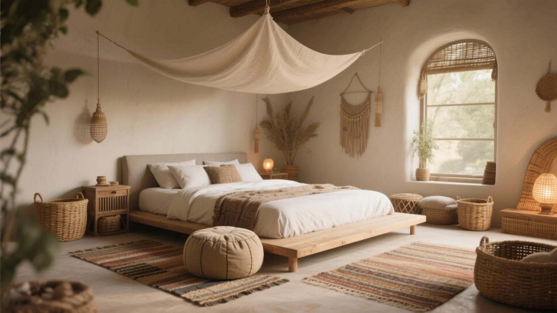 3. Low, cozy furniture and canopy vibes