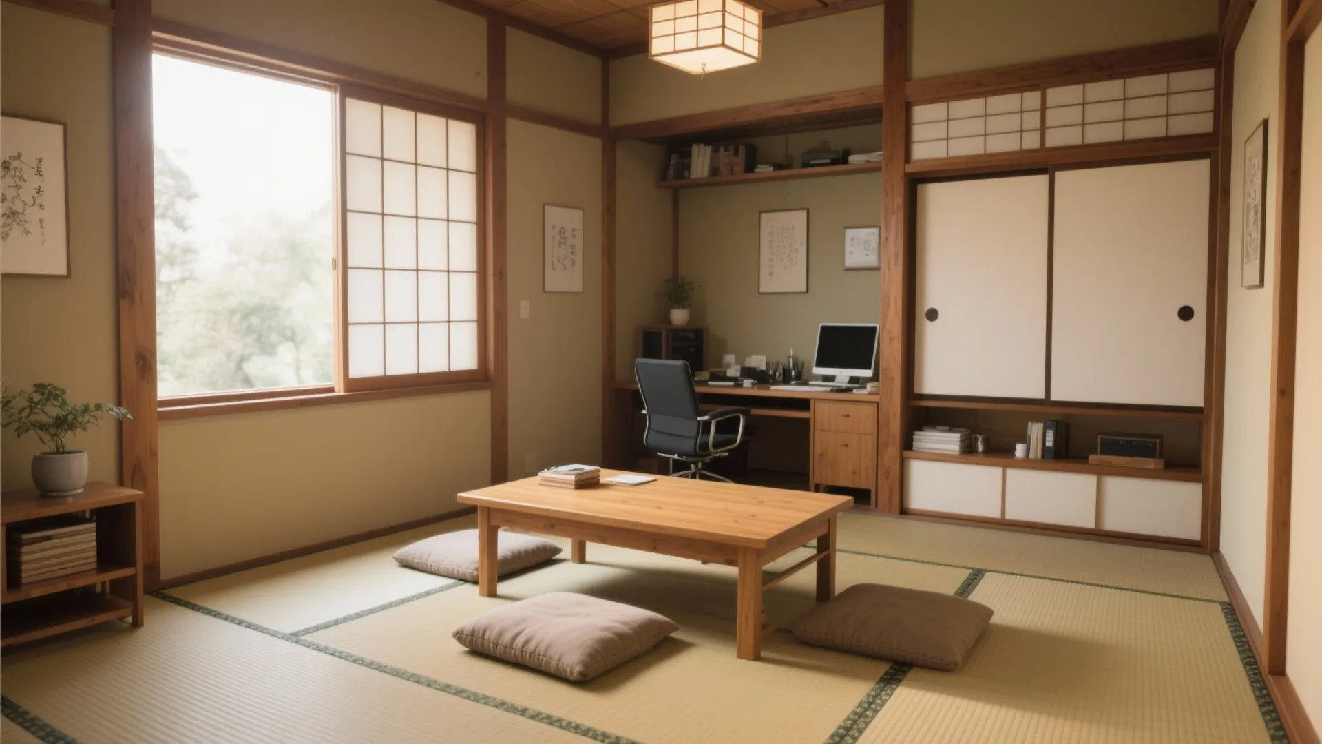 3. Low Desk with Floor Seating