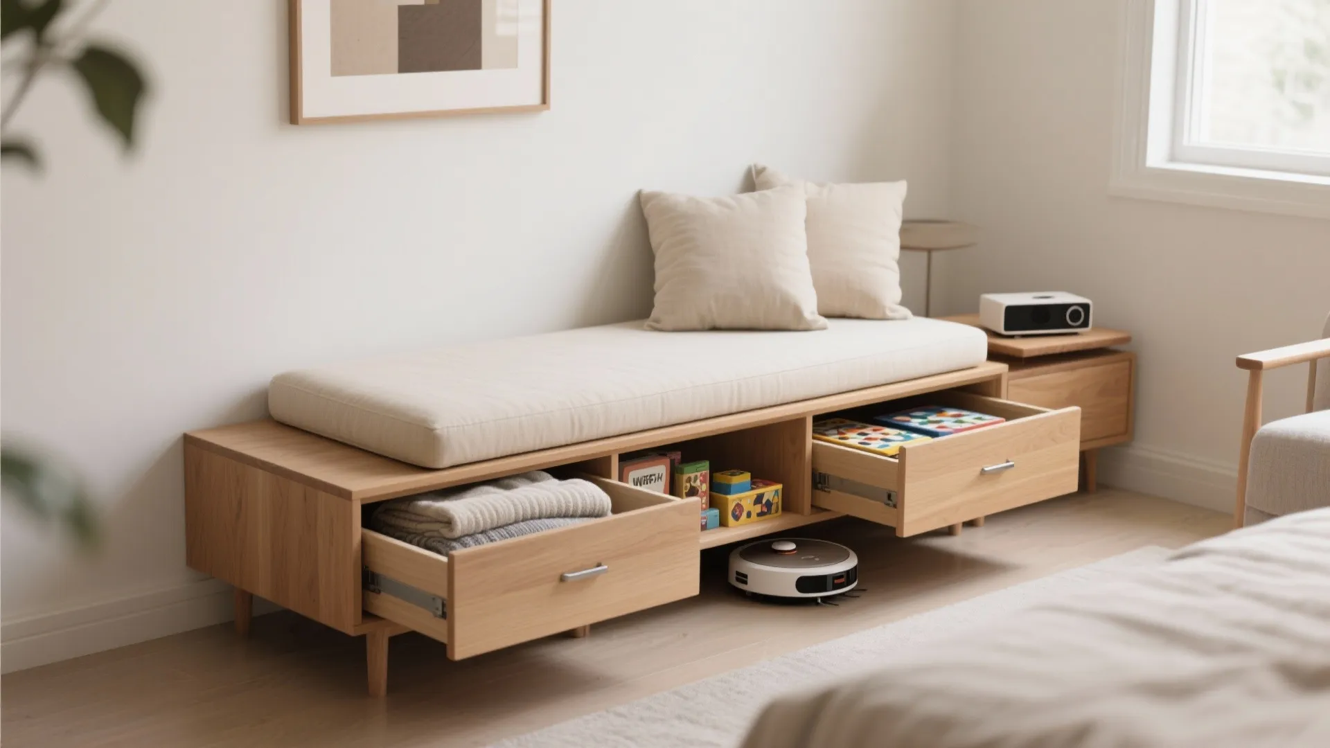 Minimalist Low Dewan With Hidden Storage