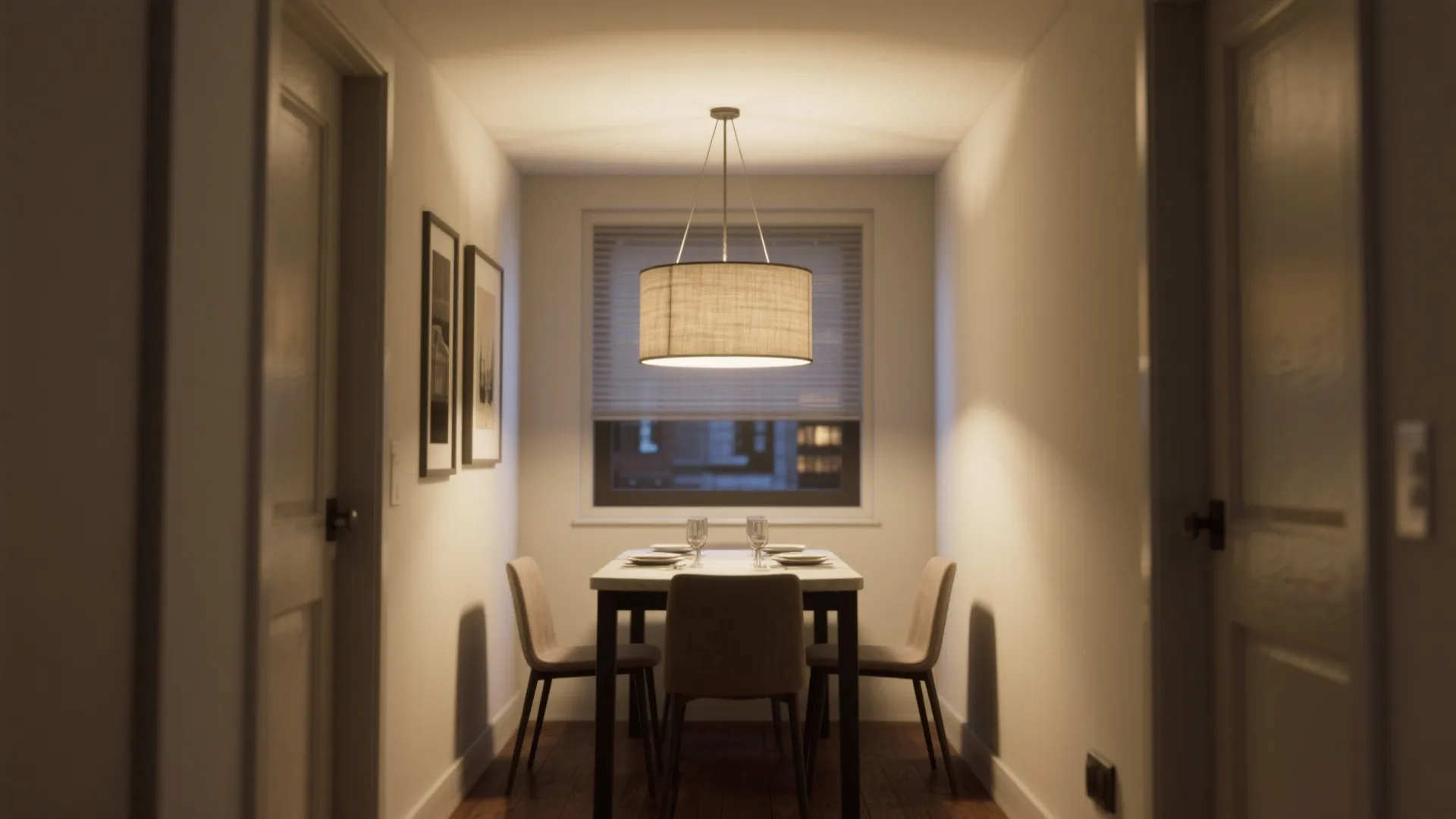 2. Low-profile drum chandelier for modern simplicity