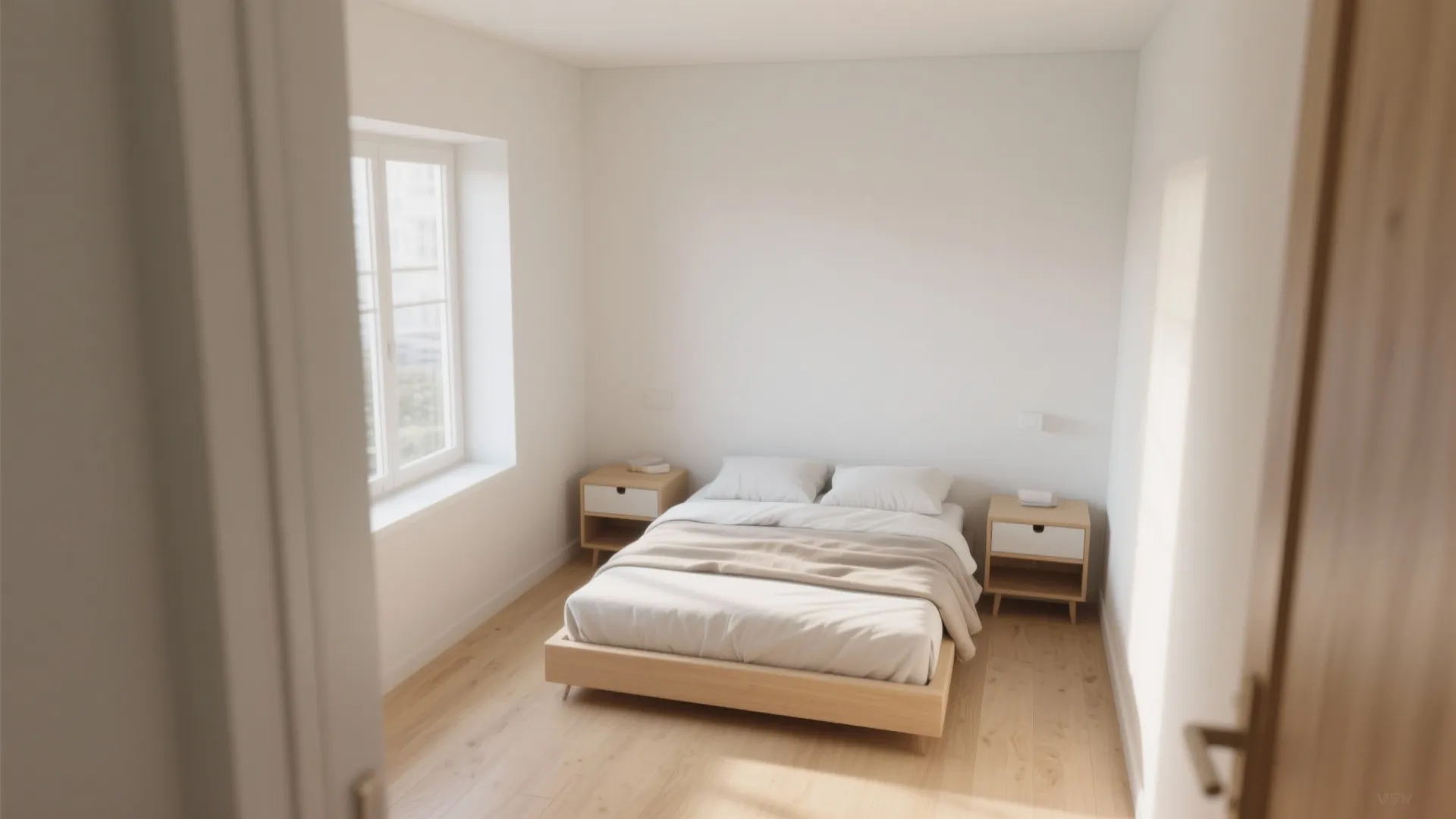 Low-profile furniture enhances spacious feel of light wood floors