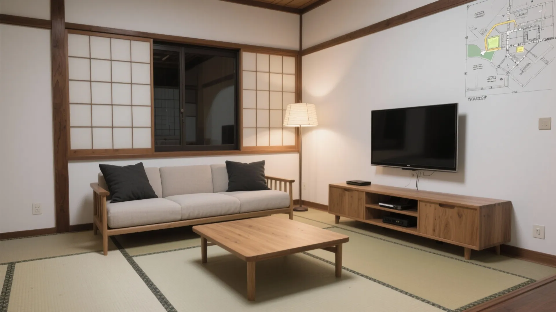 Tips 3: 日式風格の“低さ”で広がりを作る配色と家具バランス