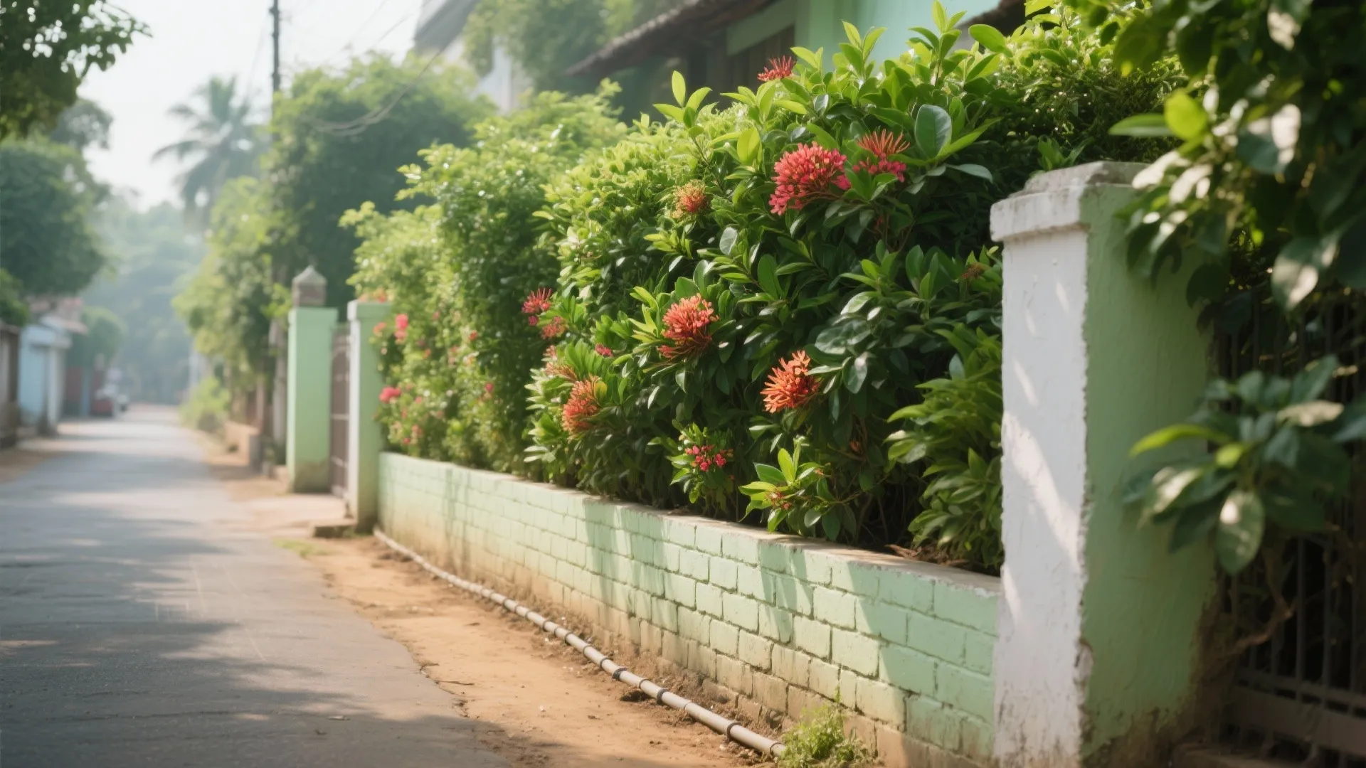 Low Plinth with Green Hedge Integration