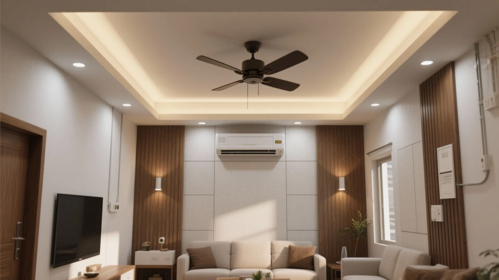 Low-Height Clever Grid: Fan, AC, and Lights Without Cramping