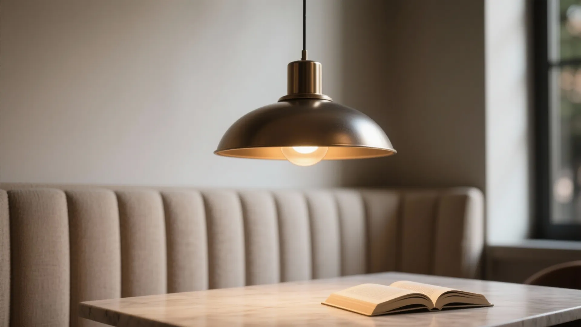 4. Low-Hung Pendant over a Bench or Banquette