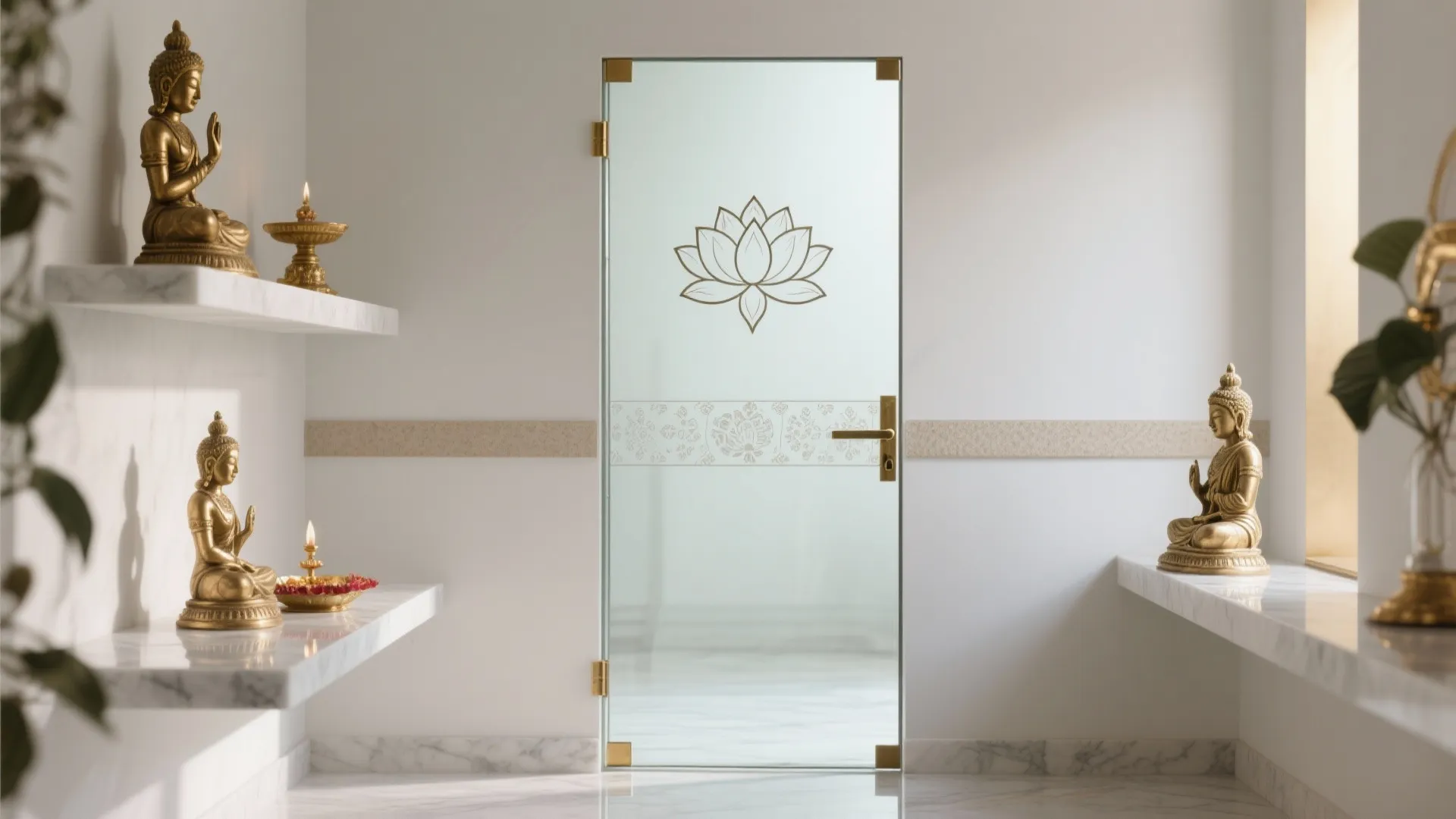 Clear Low-Iron Glass with Etched Motifs