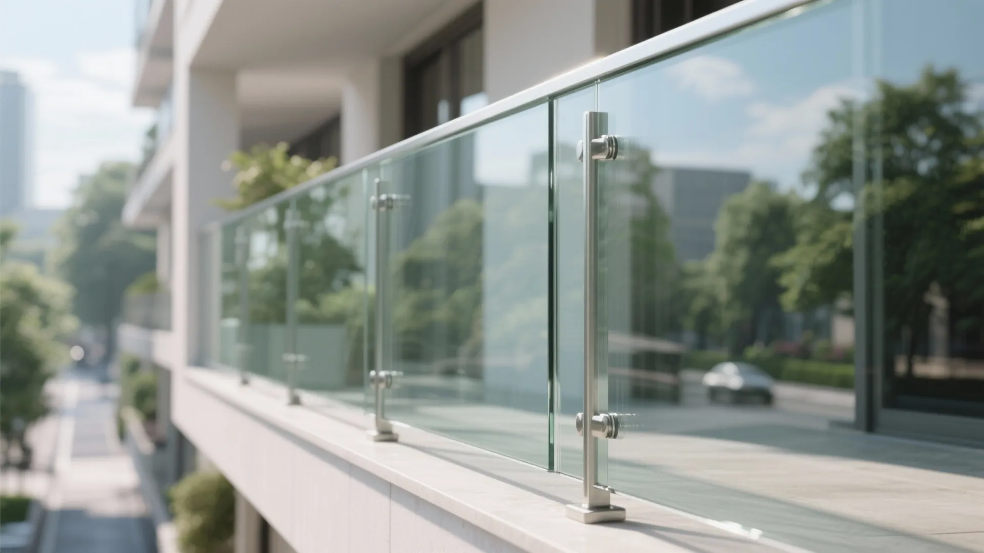 Low-iron glass balustrades for visual lightness