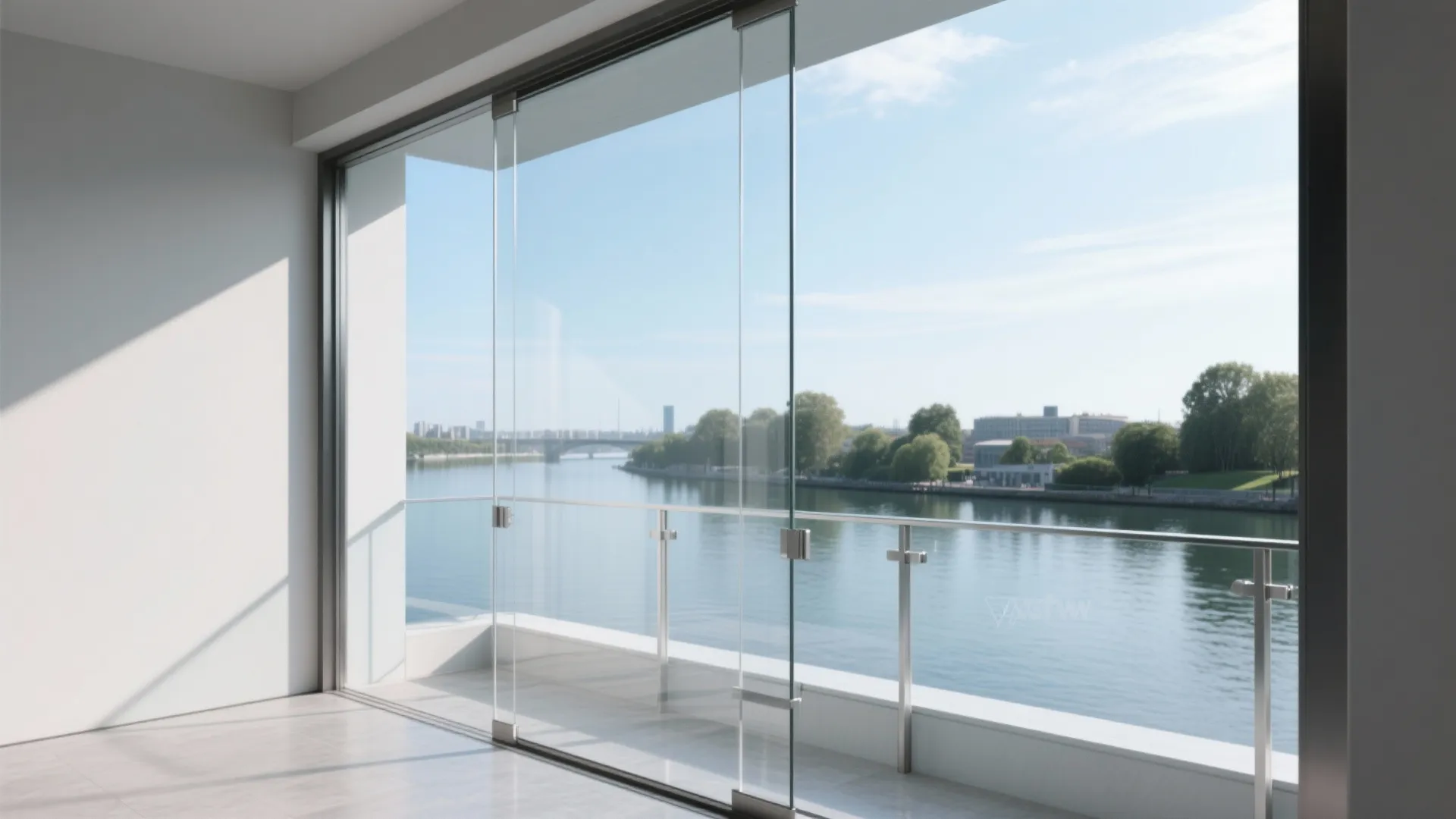 Low-iron tempered glass with slim posts