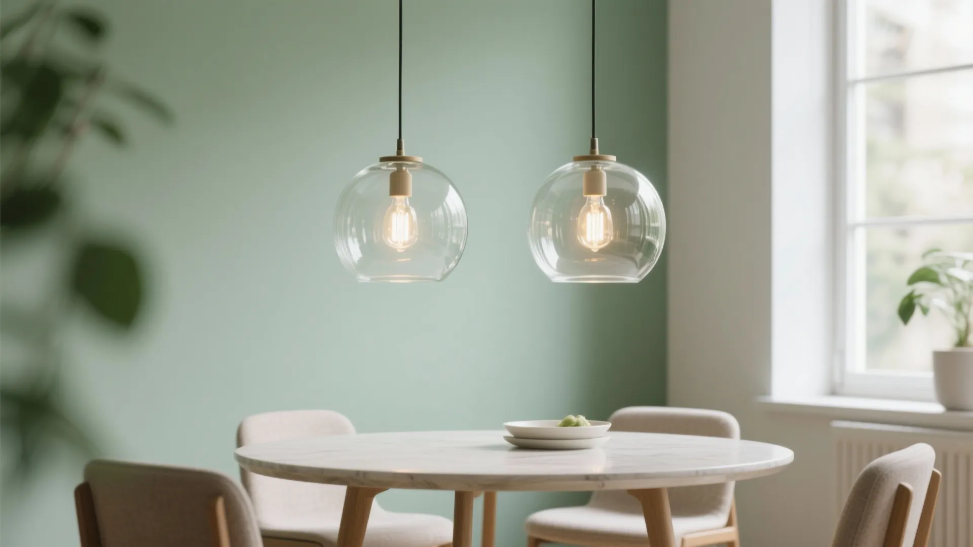 3) Glass pendants with low-iron clarity for brighter rooms