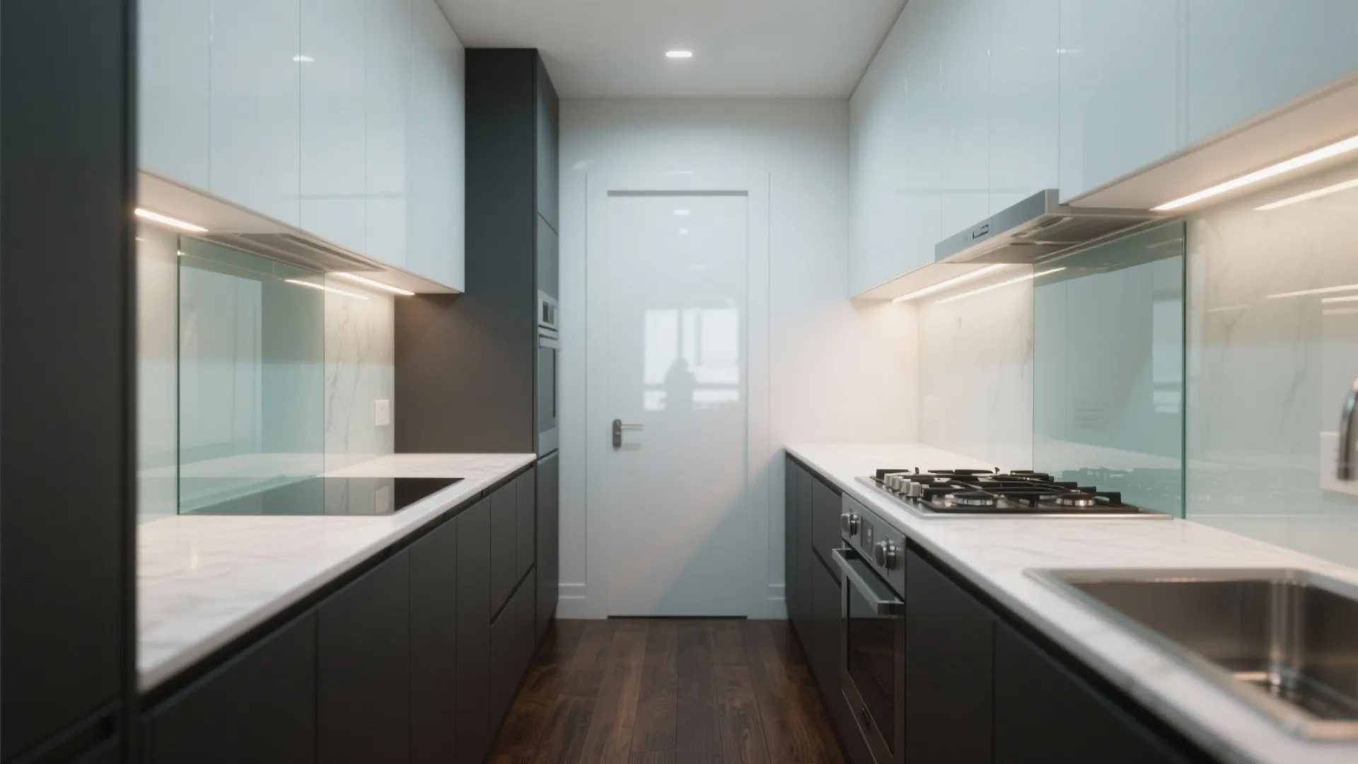 Glass splashbacks for depth and bounce