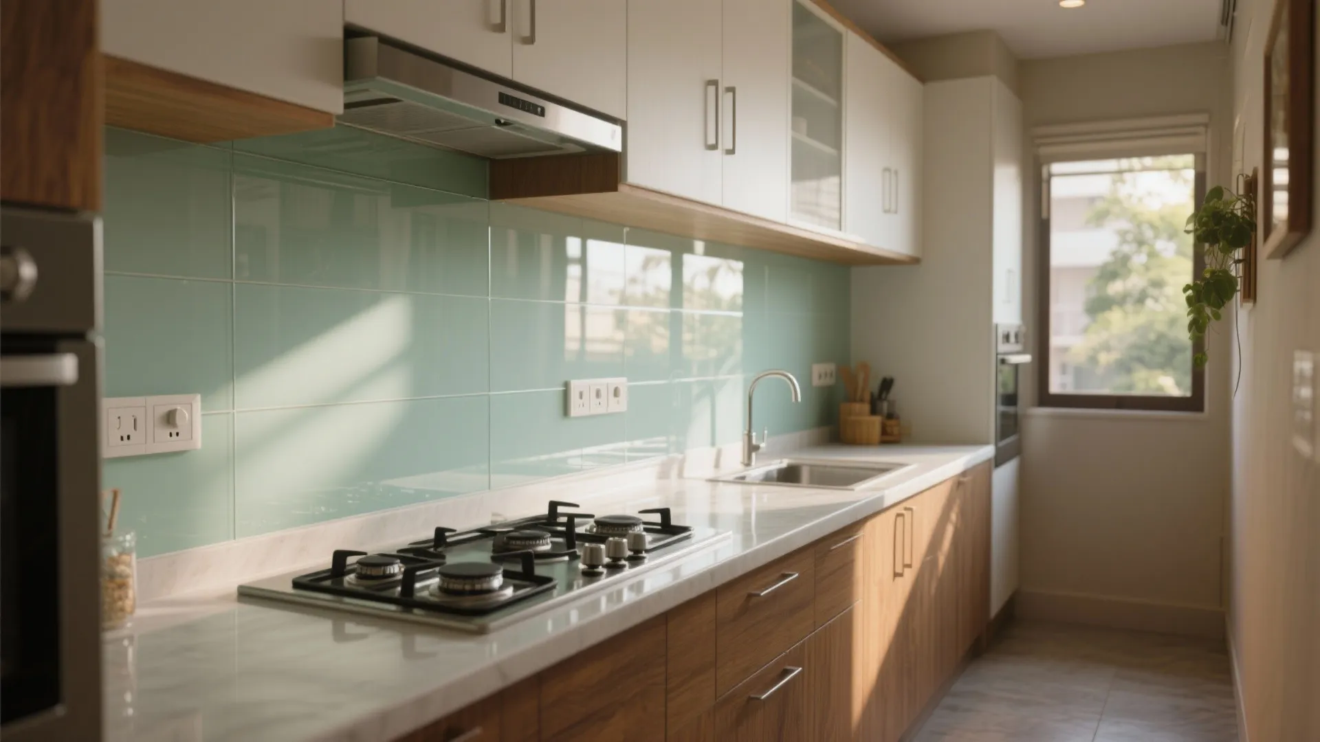 Glass Backsplash for Light and Depth