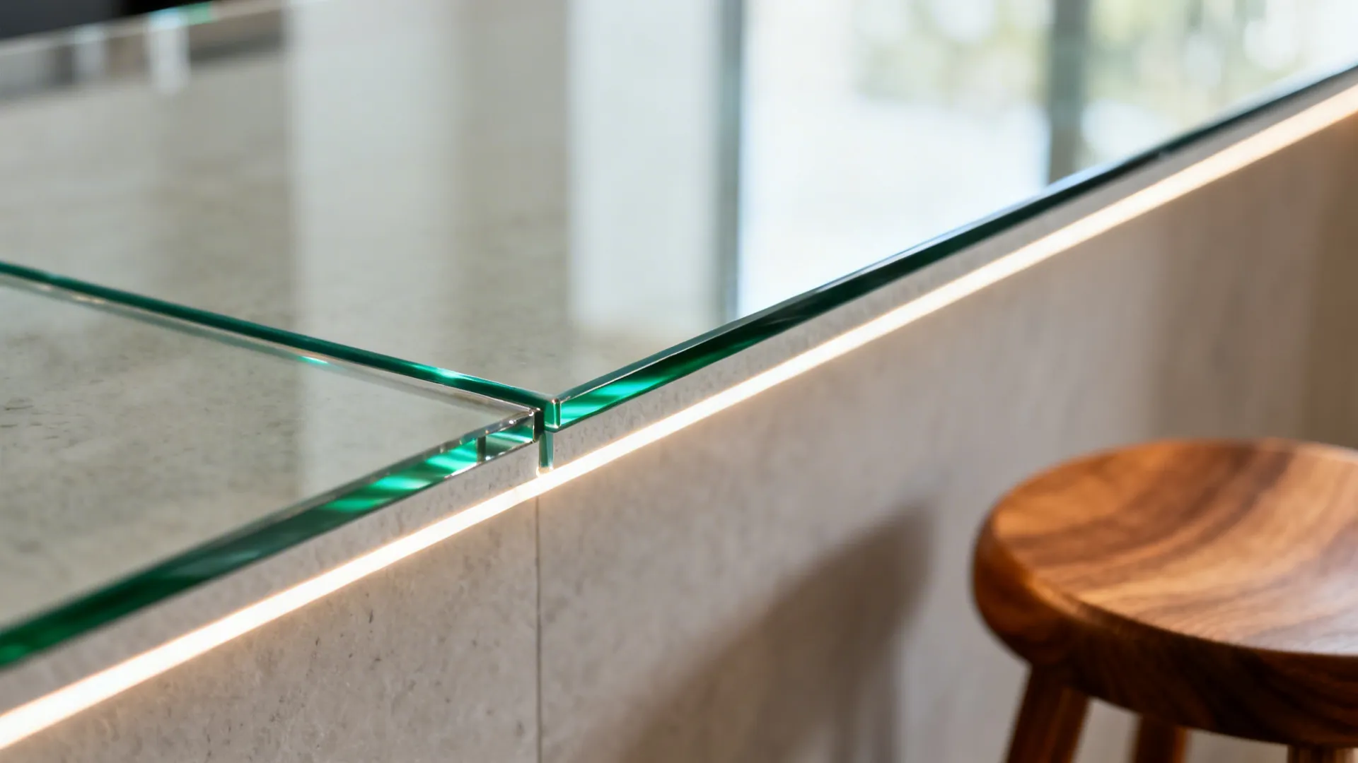 Glass-Backed Island for Light Bounce