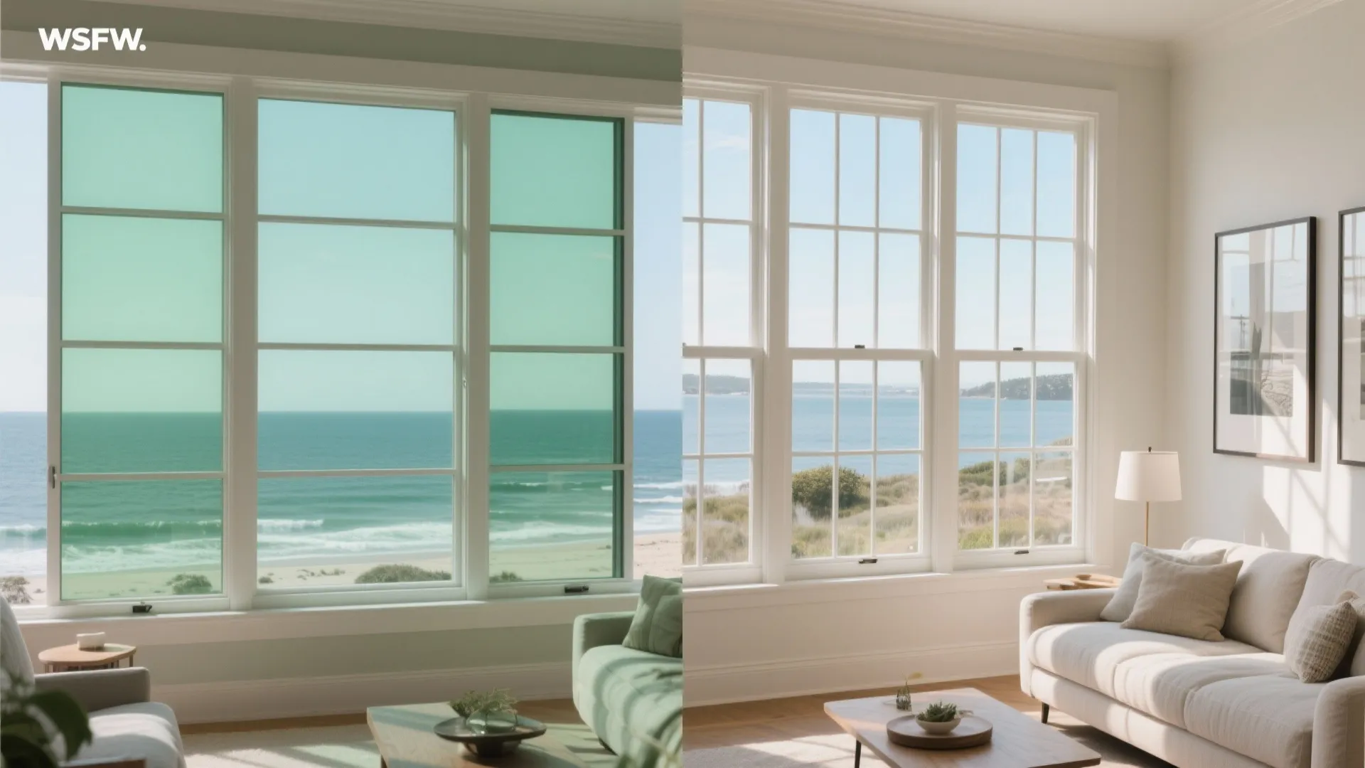 Low-iron glass and narrow mullions for clean daylight