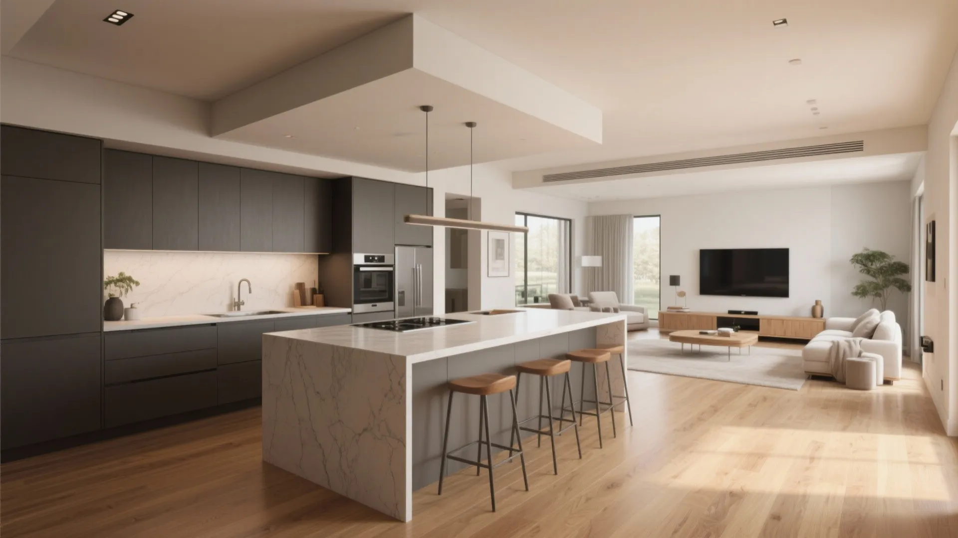 1. Keep sightlines low and materials continuous