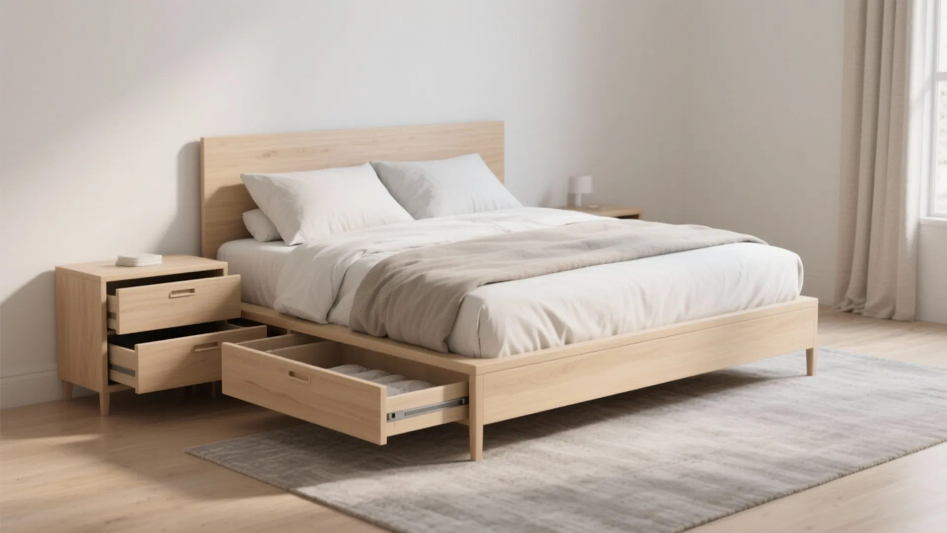 Low-Profile Platform King with Hidden Drawers