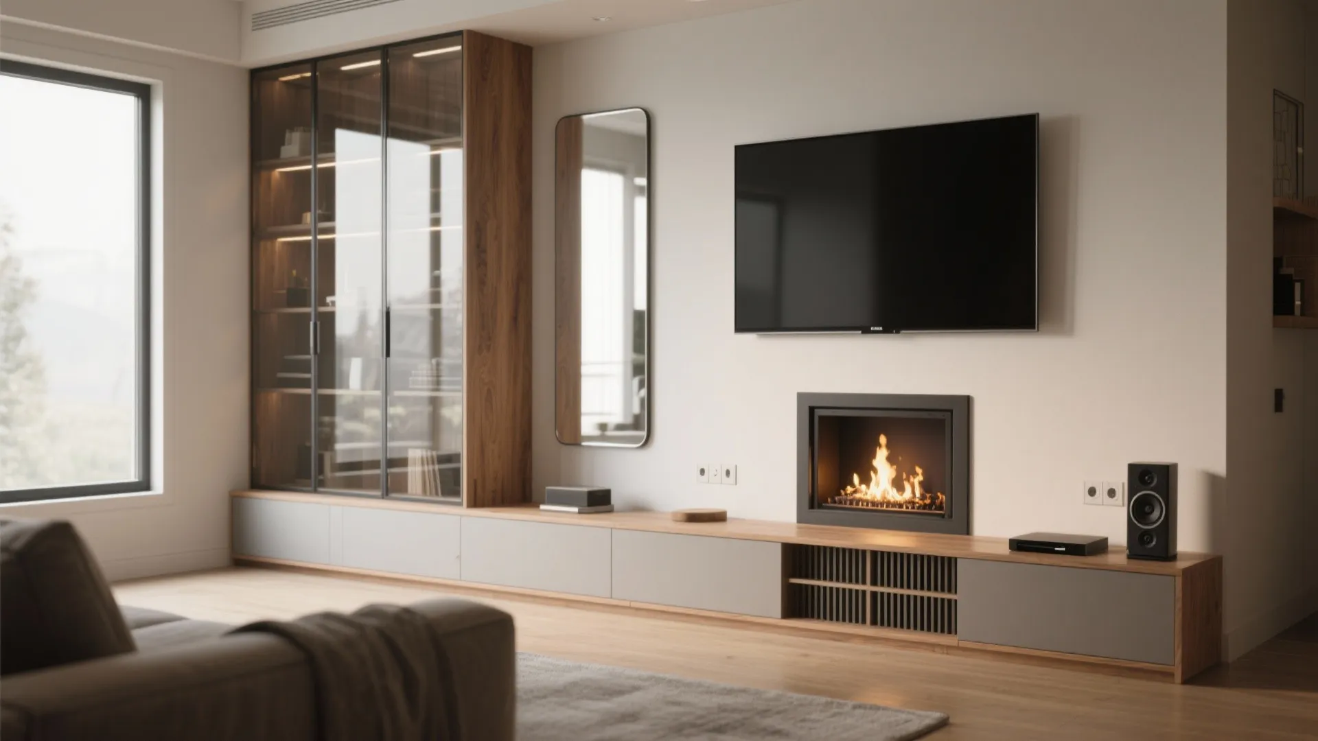 2. Create a low-slung media wall