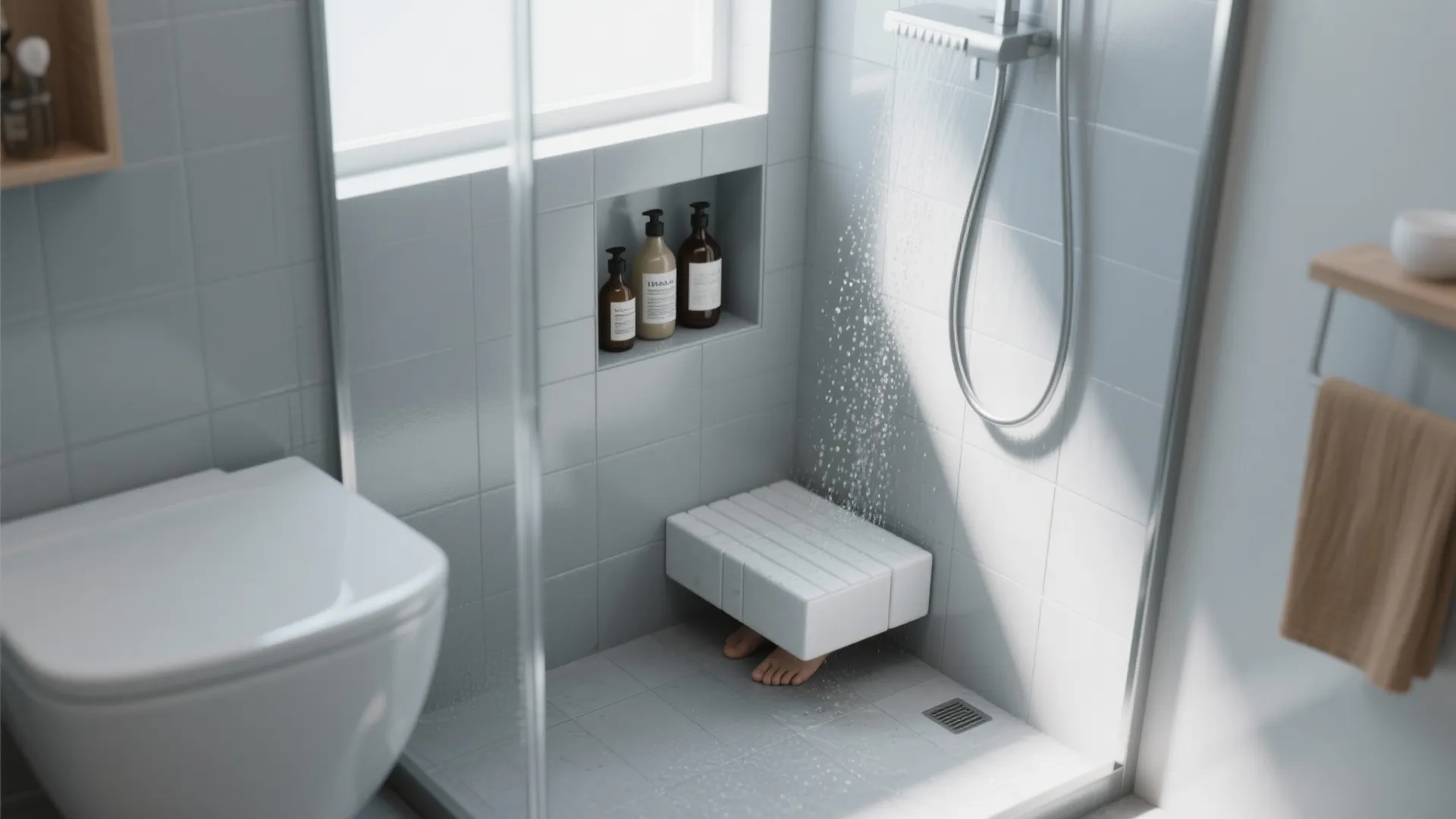 Low Niche with Footrest for Shaving