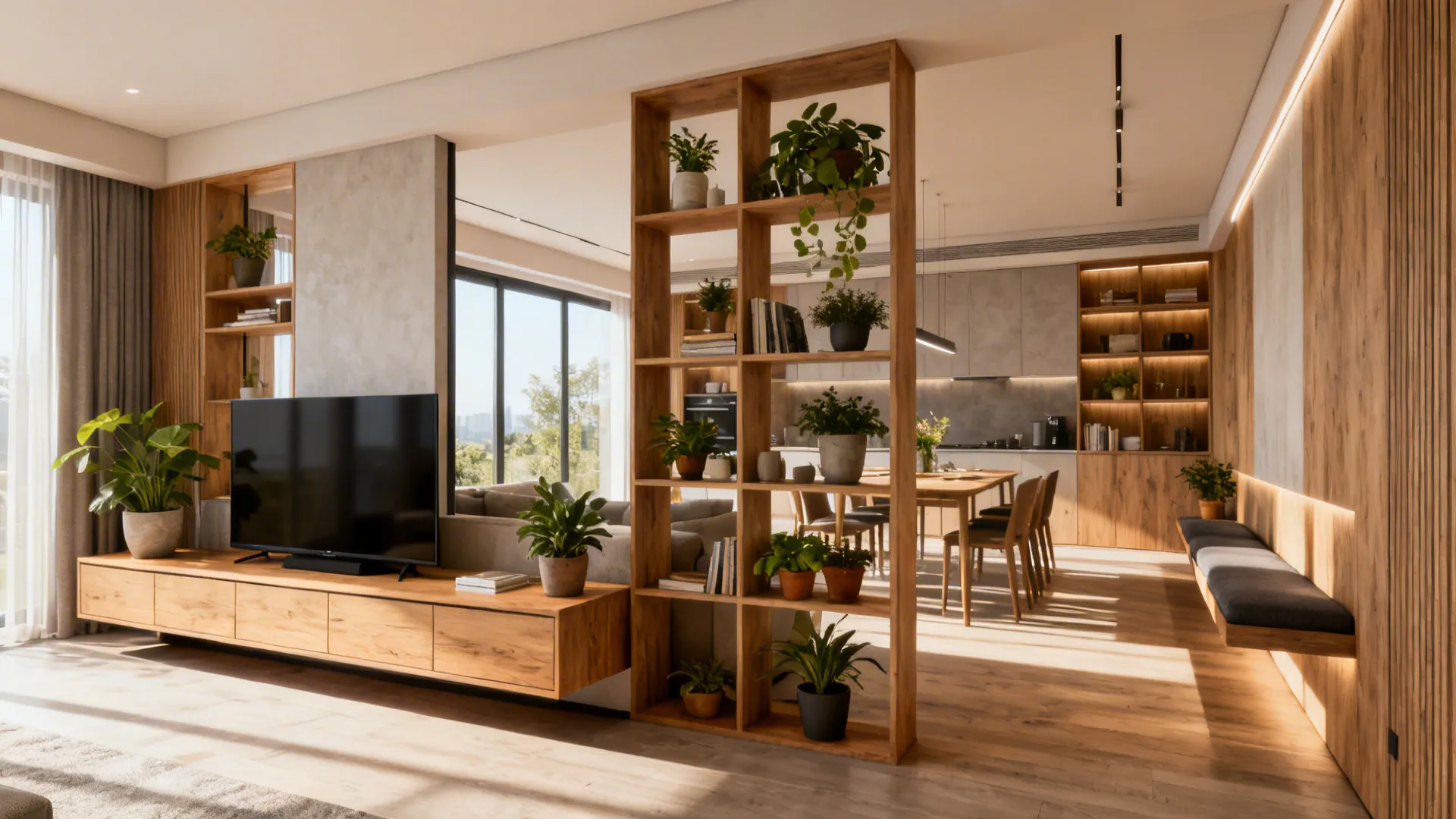 4. Half Walls, Open Shelving, and Low Partitions