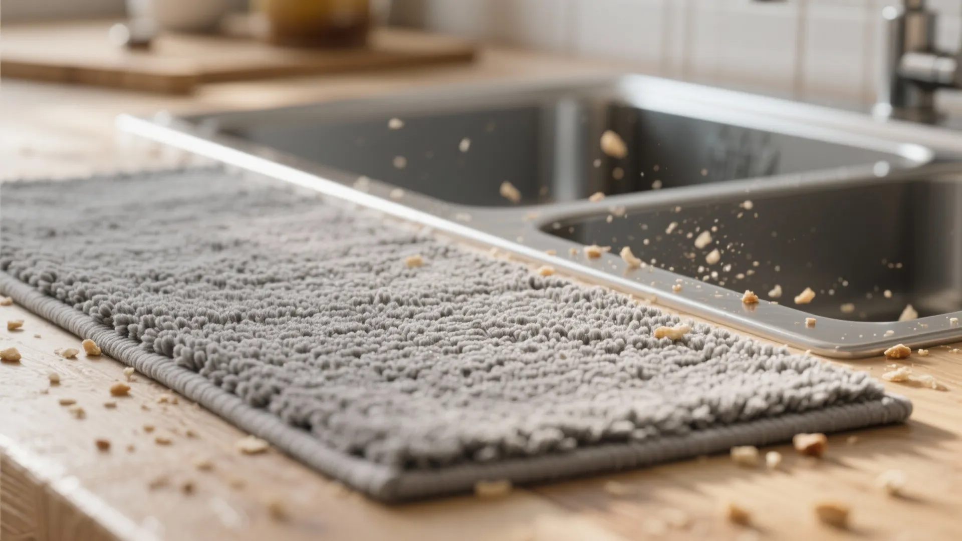 1. Low-pile, stain-resistant grey rug for high-traffic zones