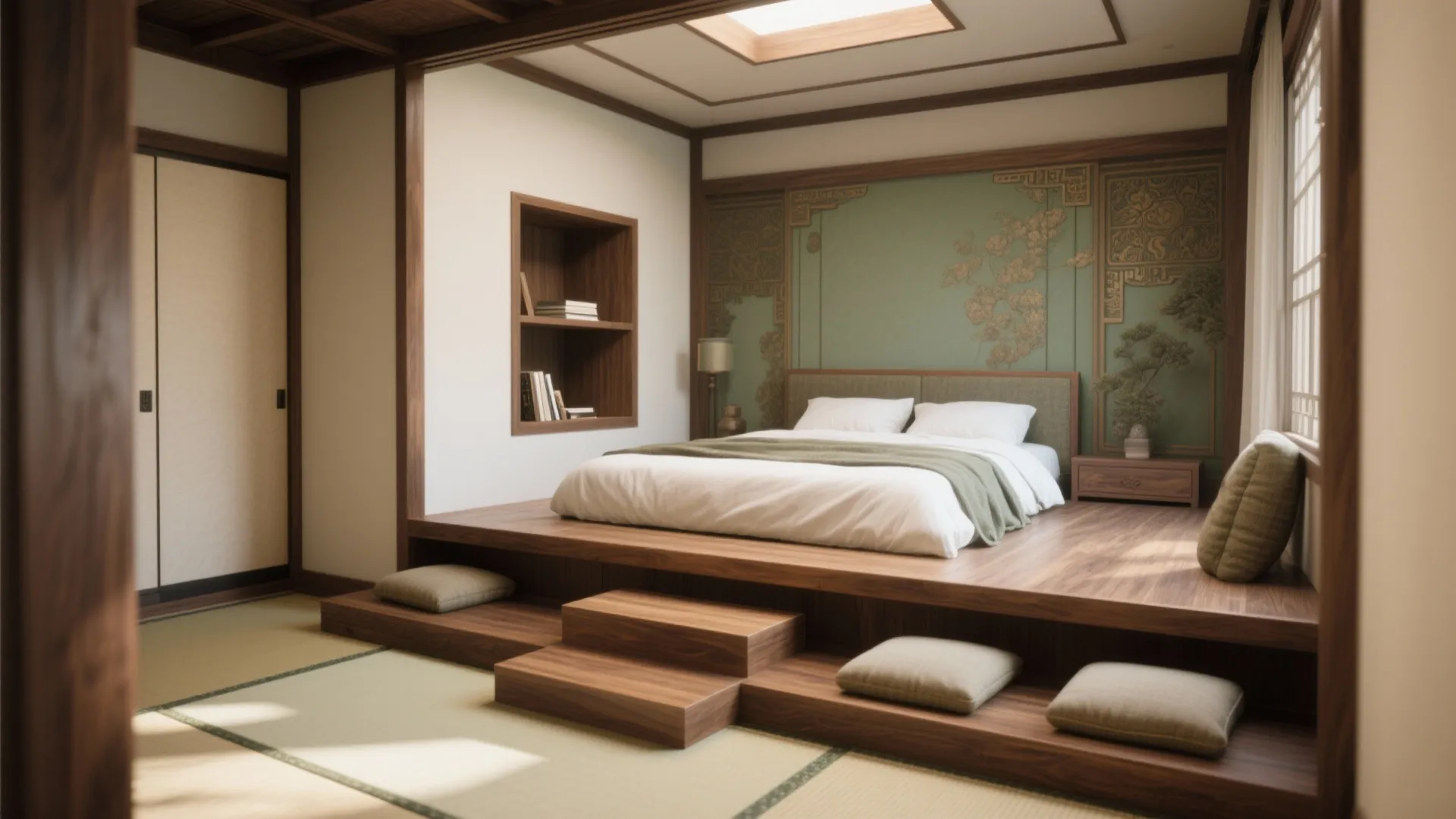 4. Balance low furniture and raised platforms