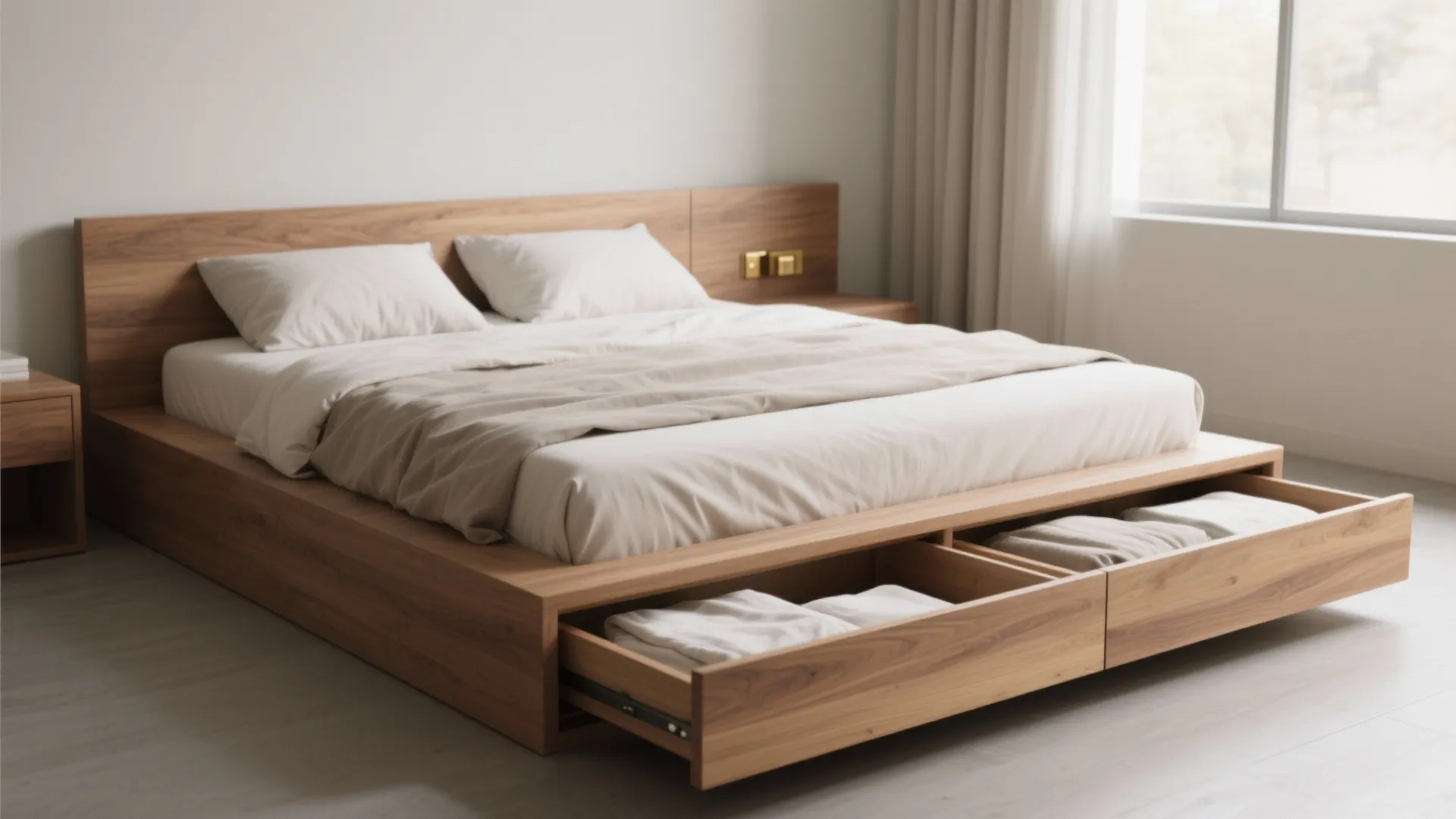 1. Choose a low-profile platform with built-in storage