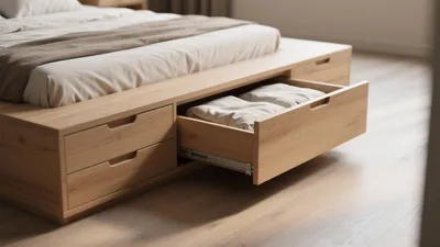 Modern Wooden Storage Bed for Small Bedrooms
