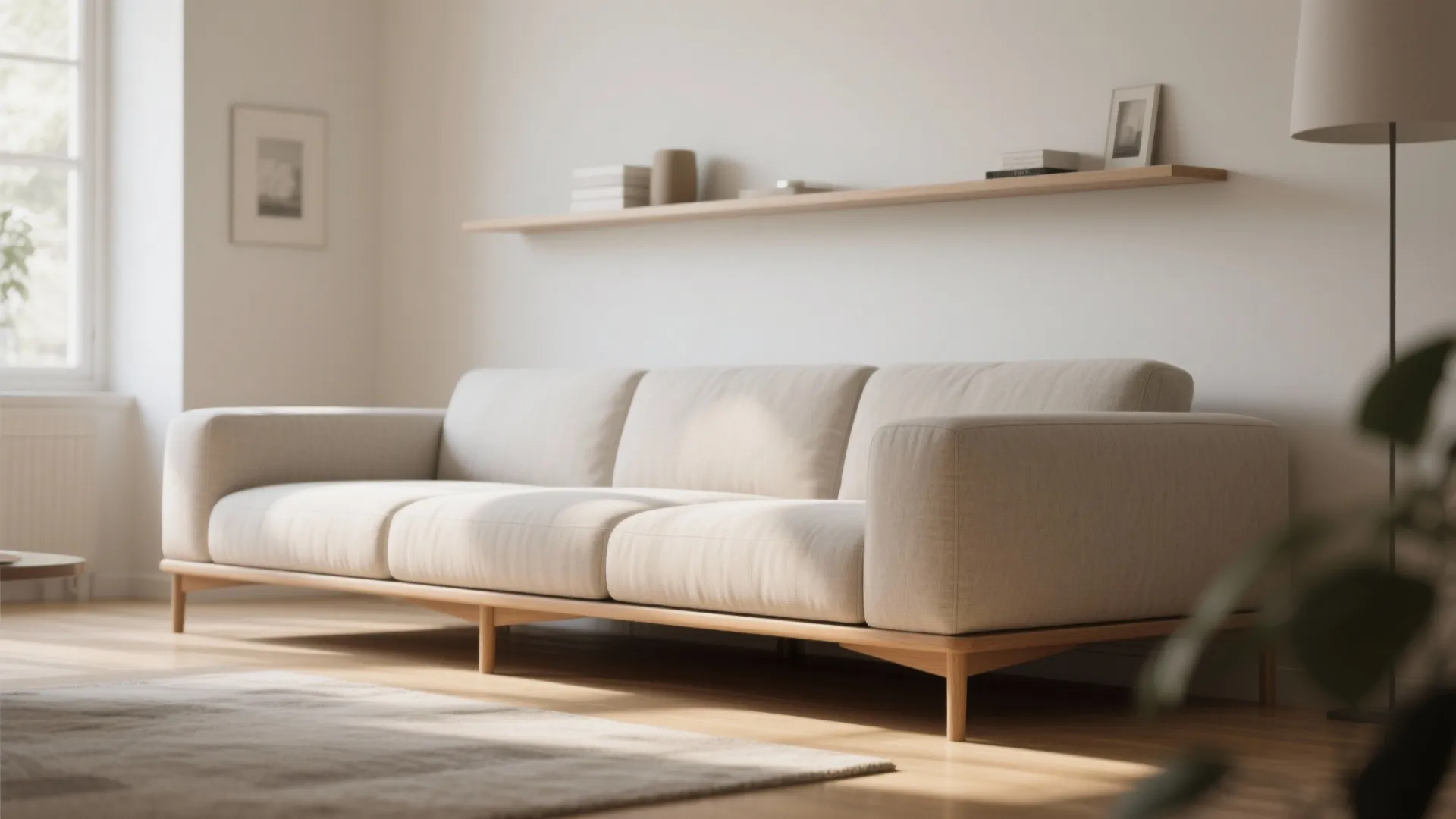 5. Low-profile sectional and open legs — visually lighter