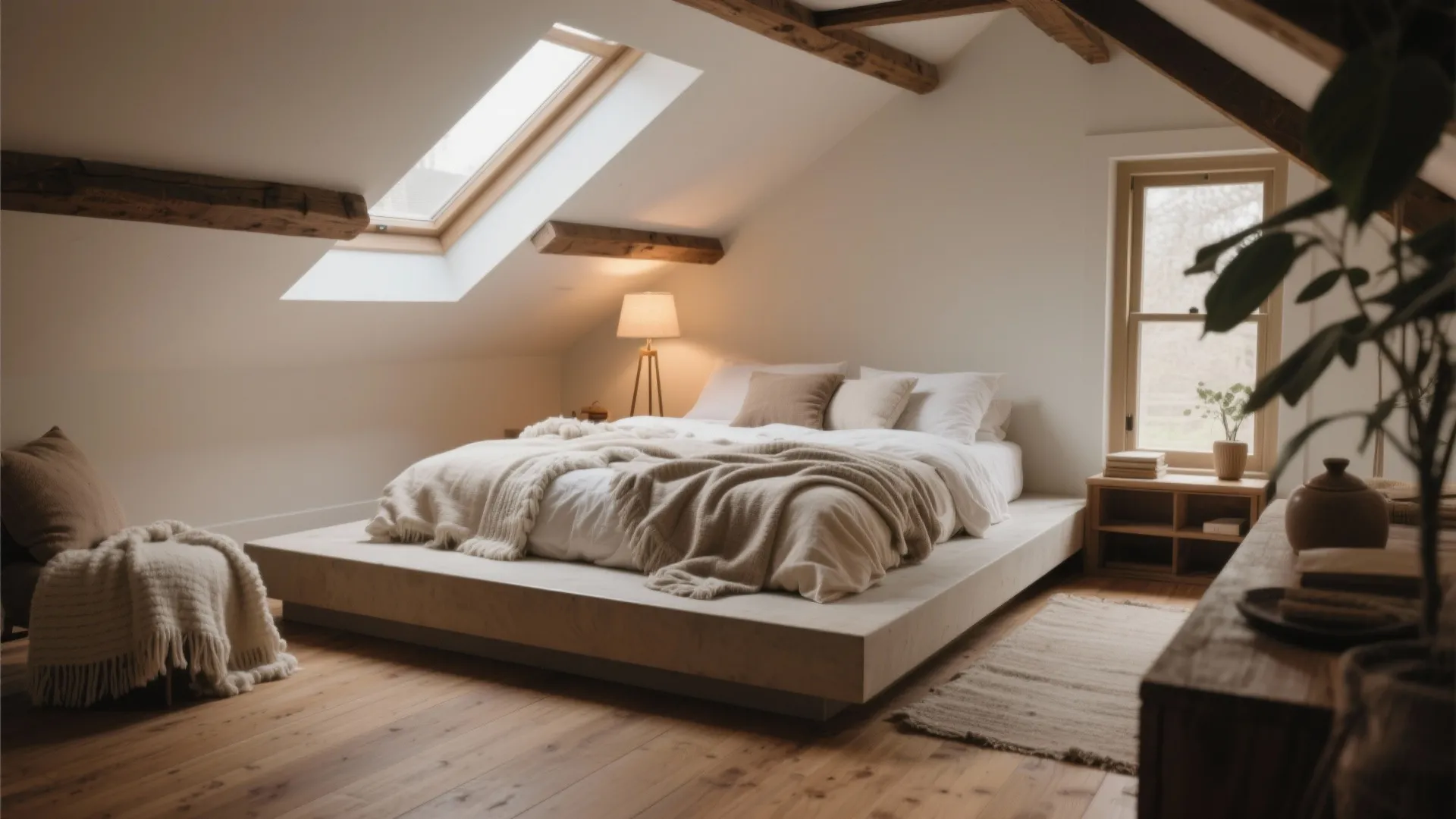 2. Low-profile furniture for comfort and scale