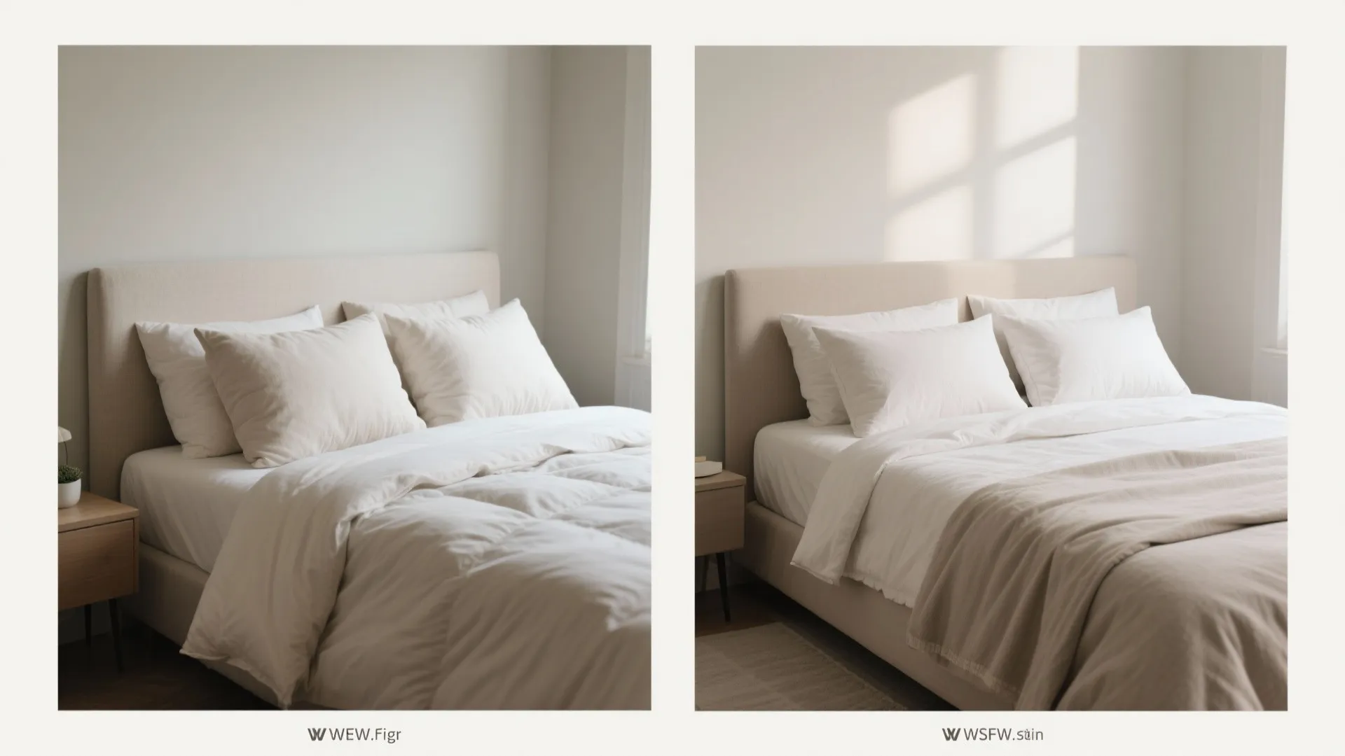 Low-profile duvets and slim pillows