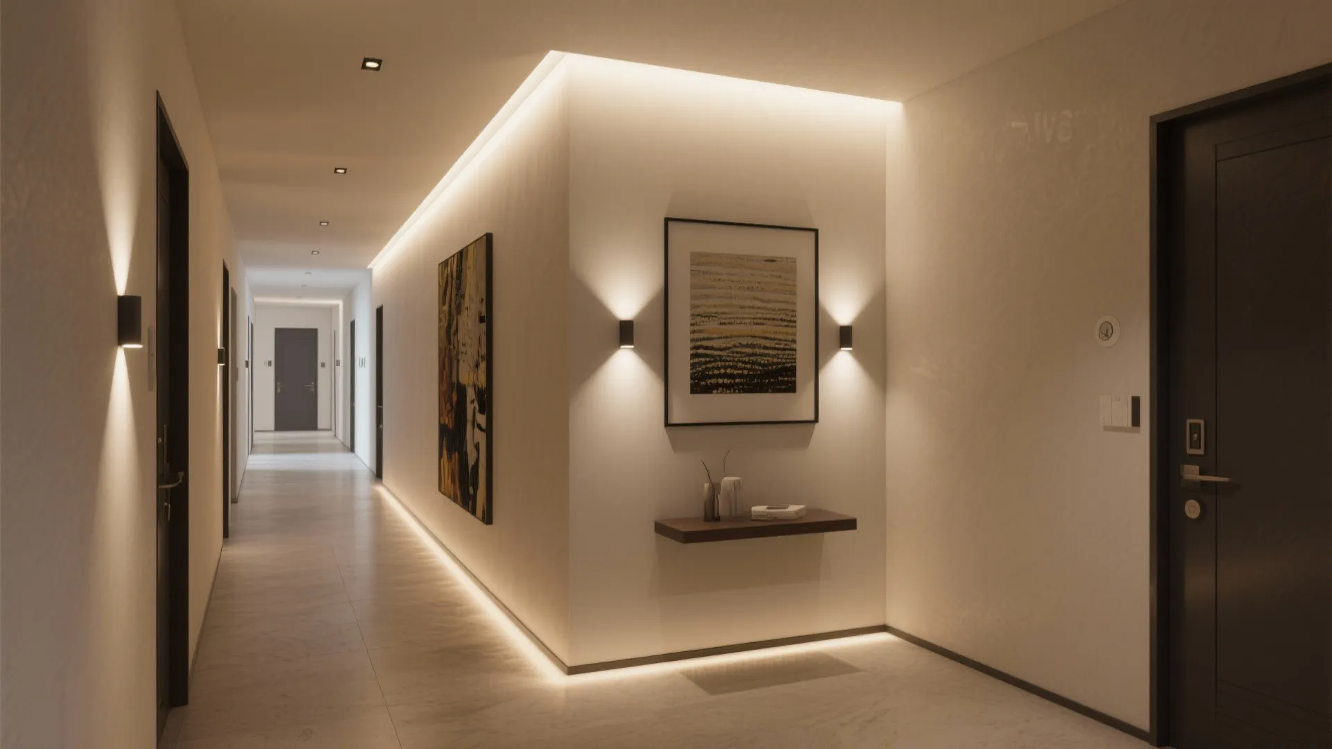 Low-profile fixtures where you pause, not where you pass