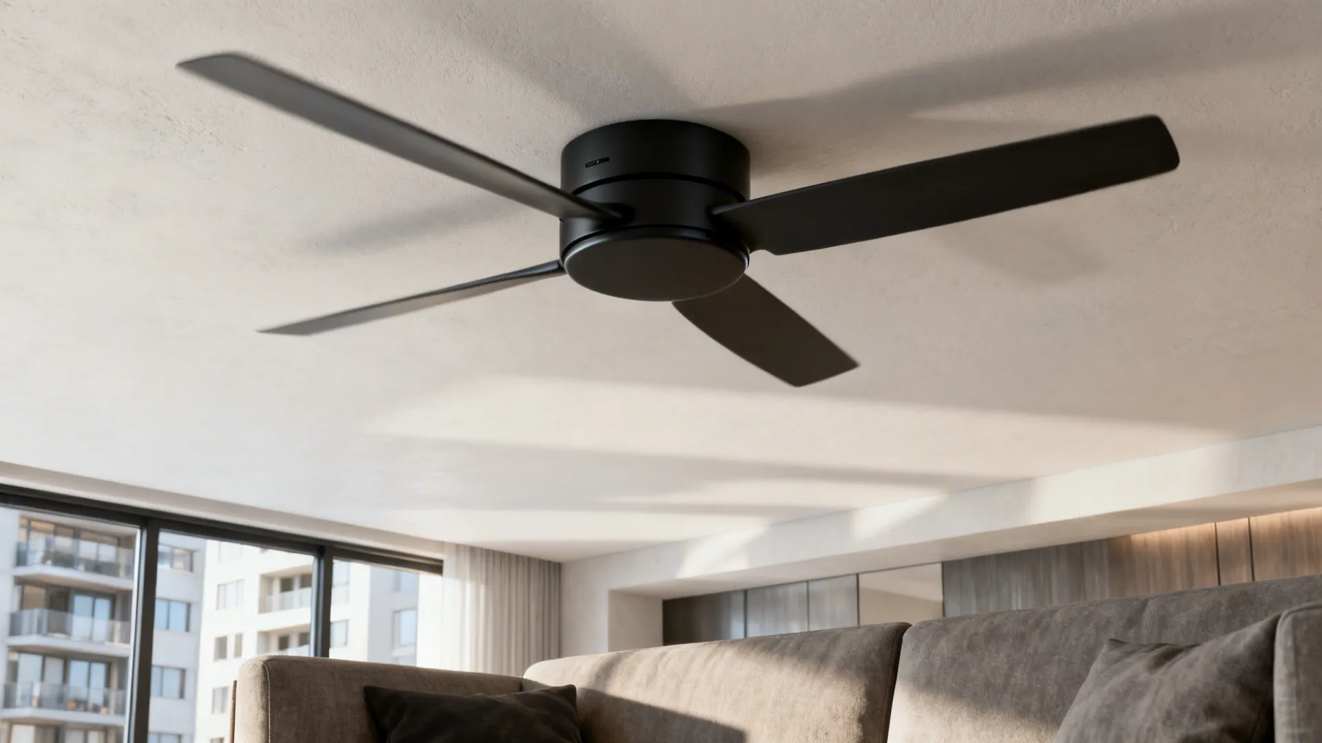1. Low-profile modern fan for low ceilings
