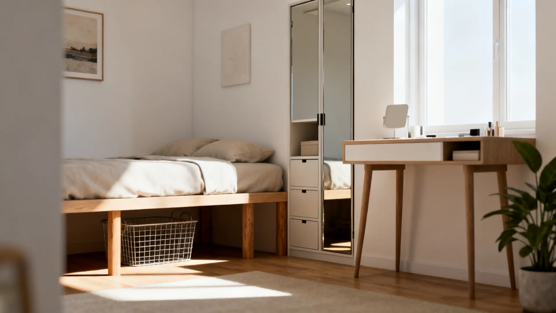 2. Choose low-profile, multifunctional furniture