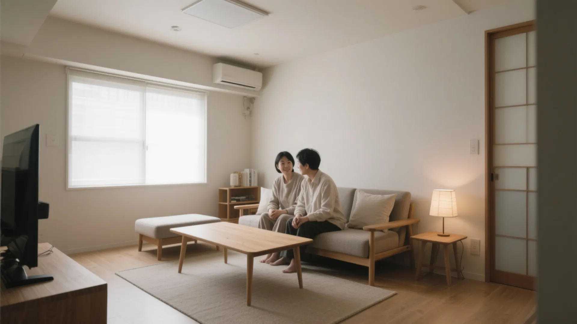 二人の視線高さを合わせる家具選定（日式風格）