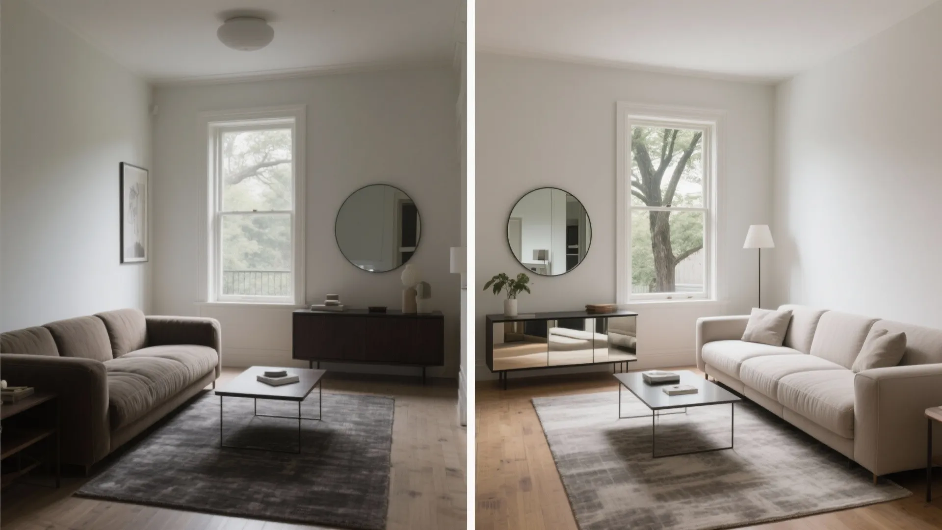 3) Low-Profile Furniture and Reflective Surfaces