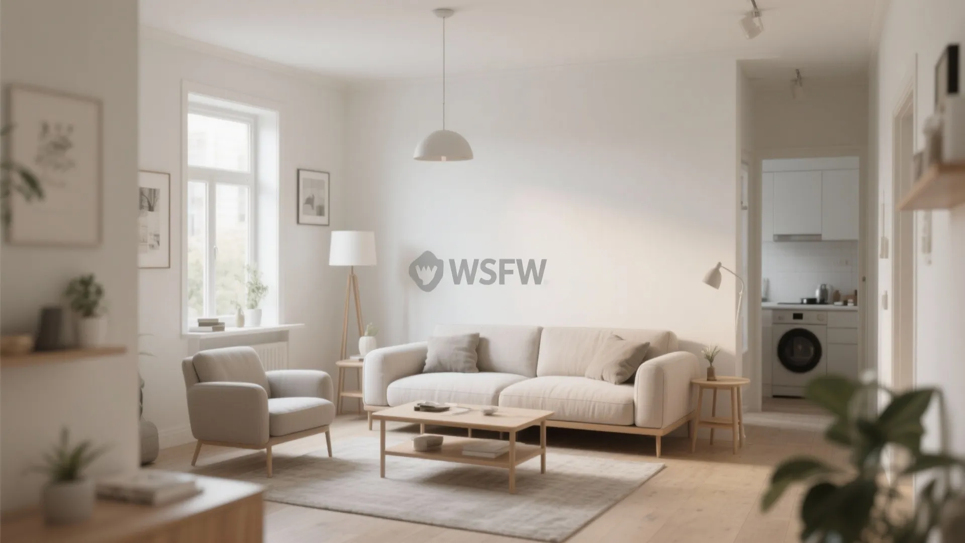 Low-profile seating in a small modern living room