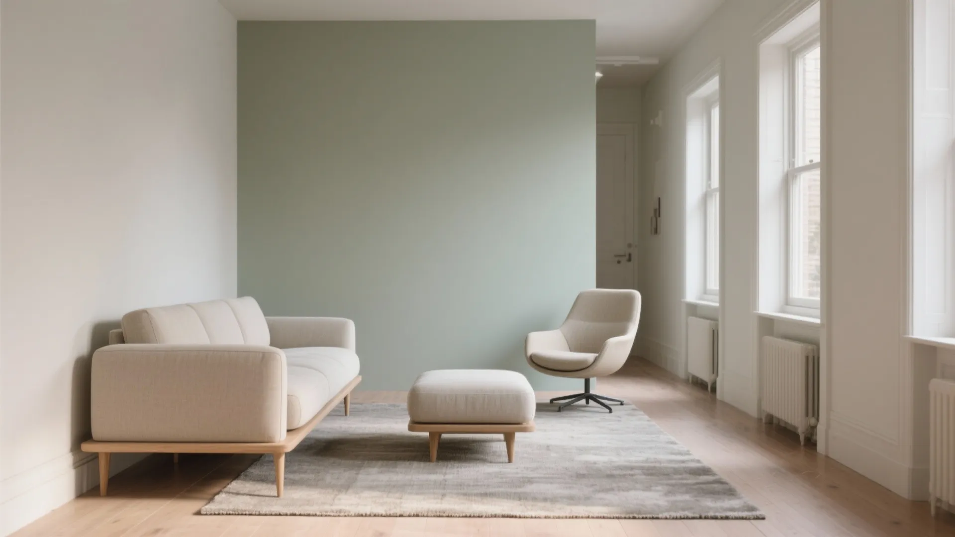 Low-profile seating with floating legs