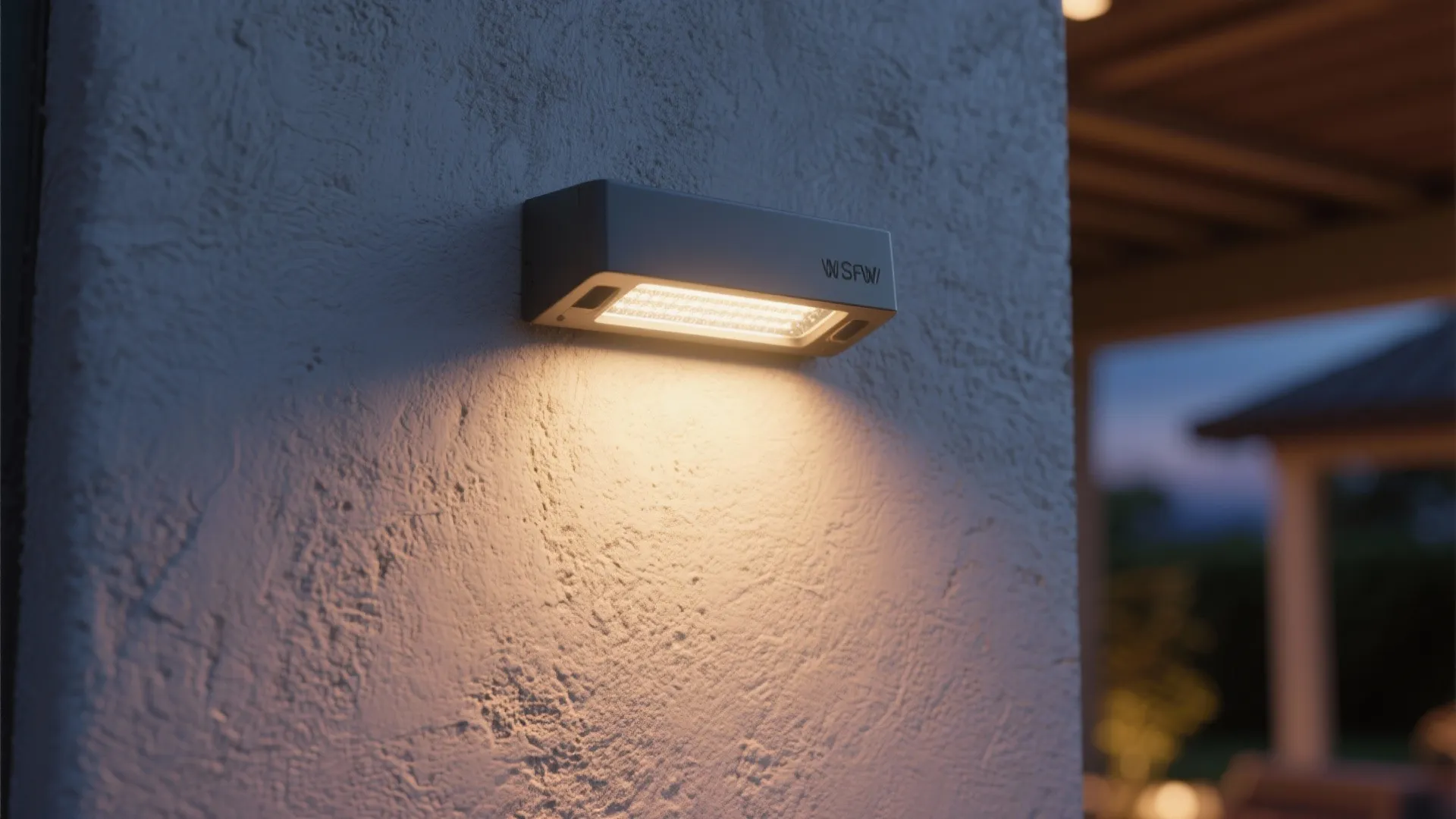 1. Low-profile wall-mounted floods with warm LEDs