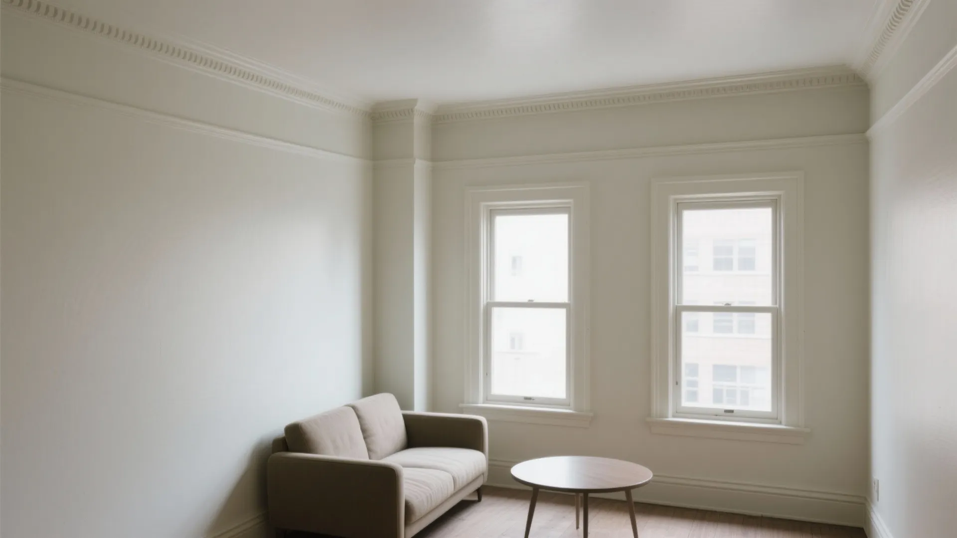 1) Low-profile crown with ceiling paint wrap