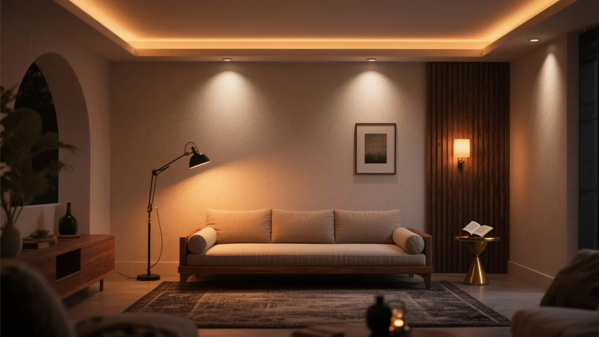 Low-Seat Diwan + Layered Lighting for Calm Evenings
