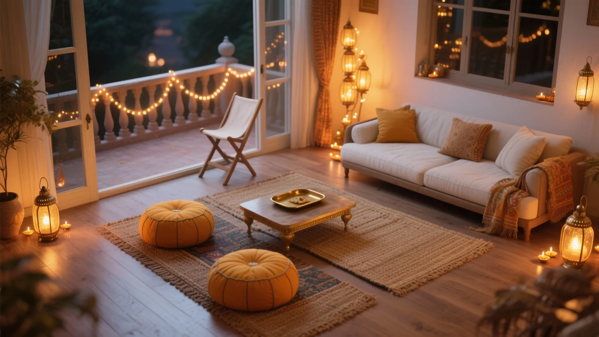 Low Seating, Cushions, and a Soft Glow for Conversations