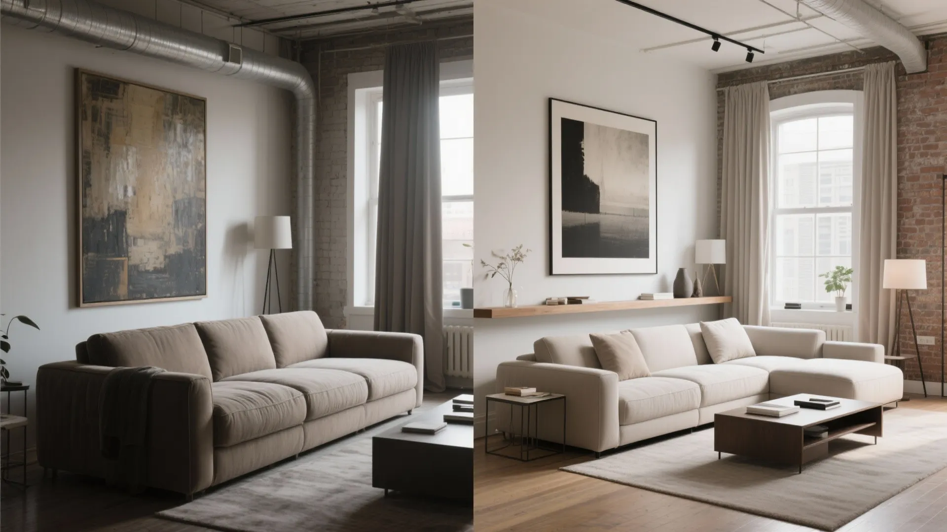 Low-slung seating with a tall backdrop