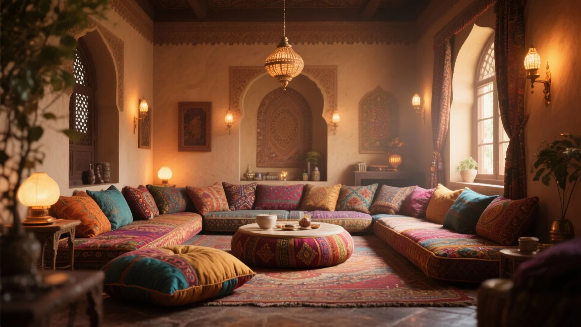 Low Seating with Floor Cushions