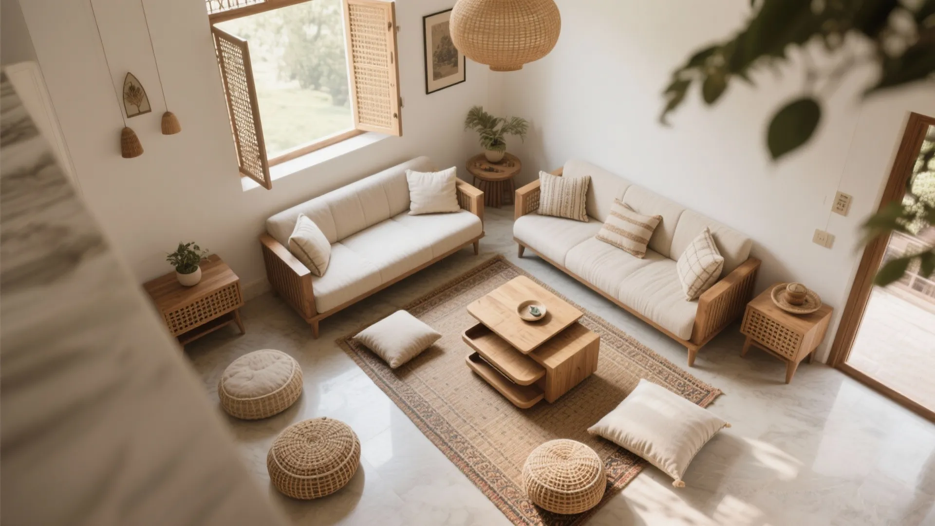 Low Seating: Diwan, Floor Cushions, and Nested Tables