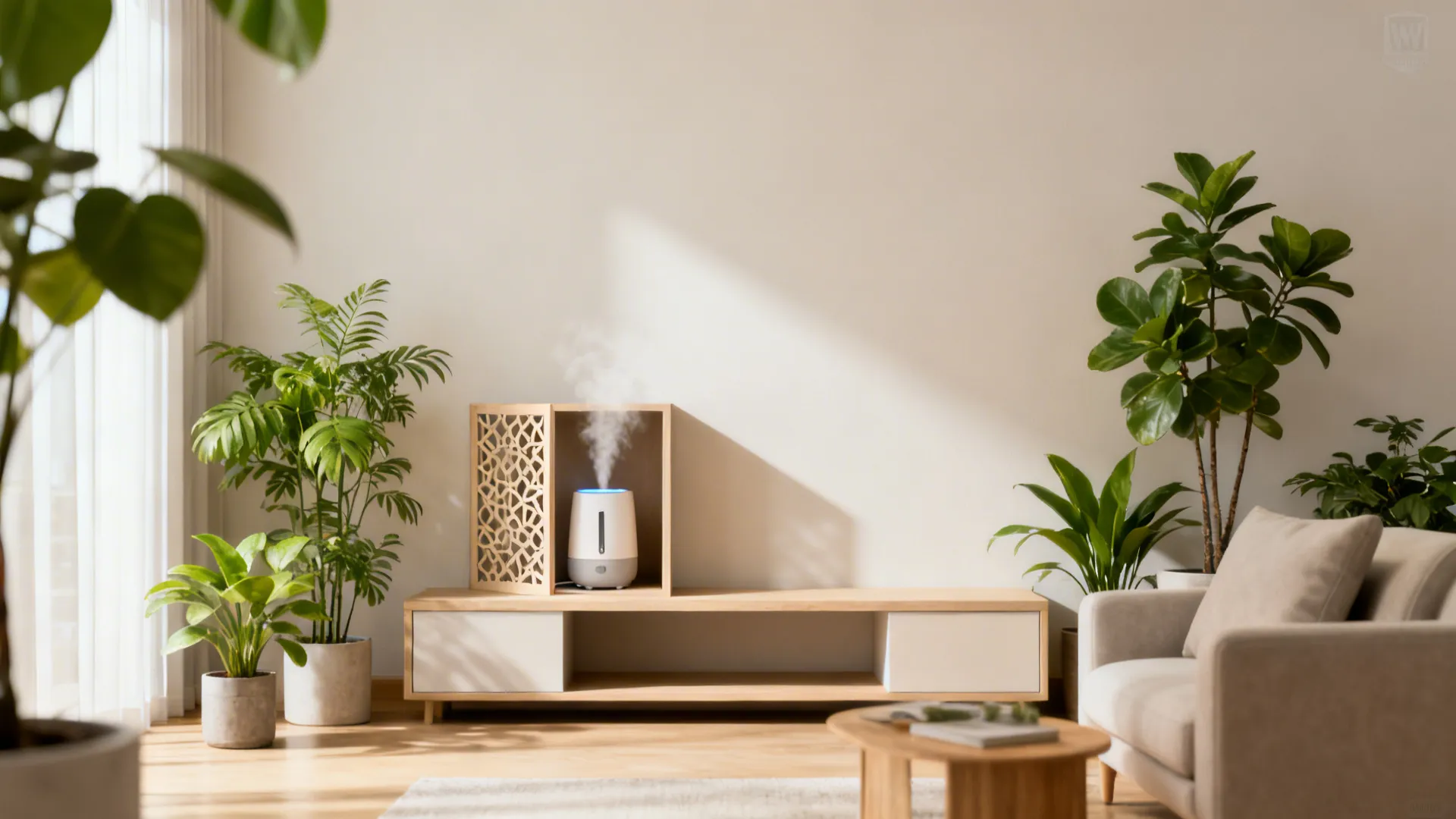 2. On a Low Shelf Near the Center of the Room